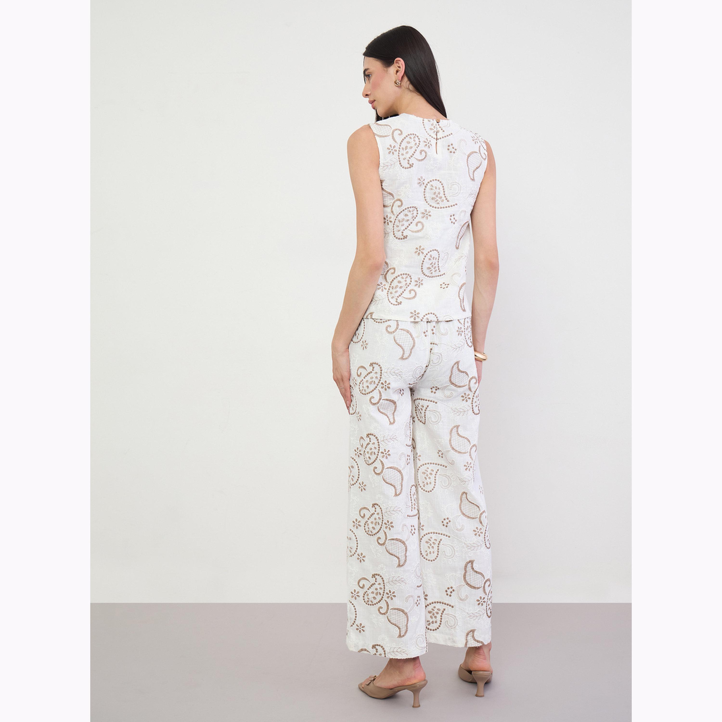 Styli Paisley Embroidered Top and Trousers Co-Ords-women-clothing-coordsets-image-4