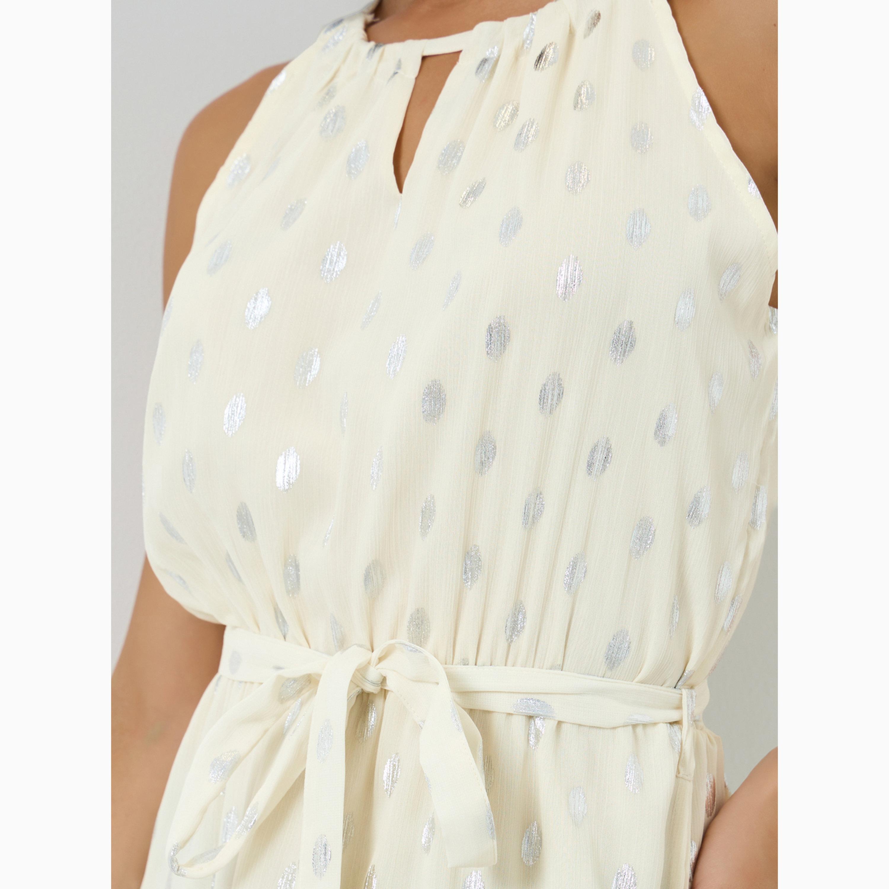 فستان طويل بطبعة فويل وحزام ربط-women-clothing-dresses-image-4