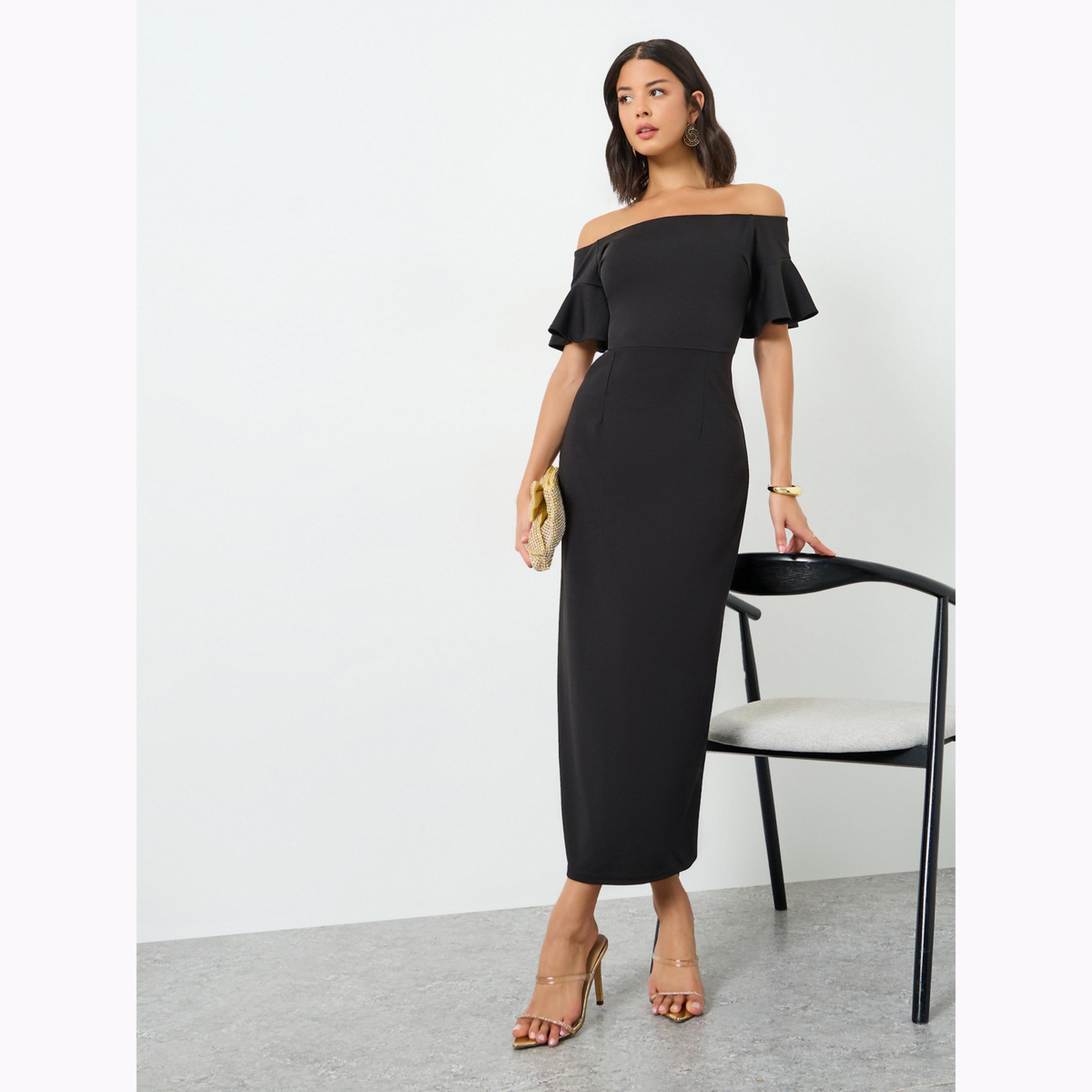 فستان سهرة طويل بقصة ضيقة وأكتاف مكشوفة-women-clothing-dresses-image-3