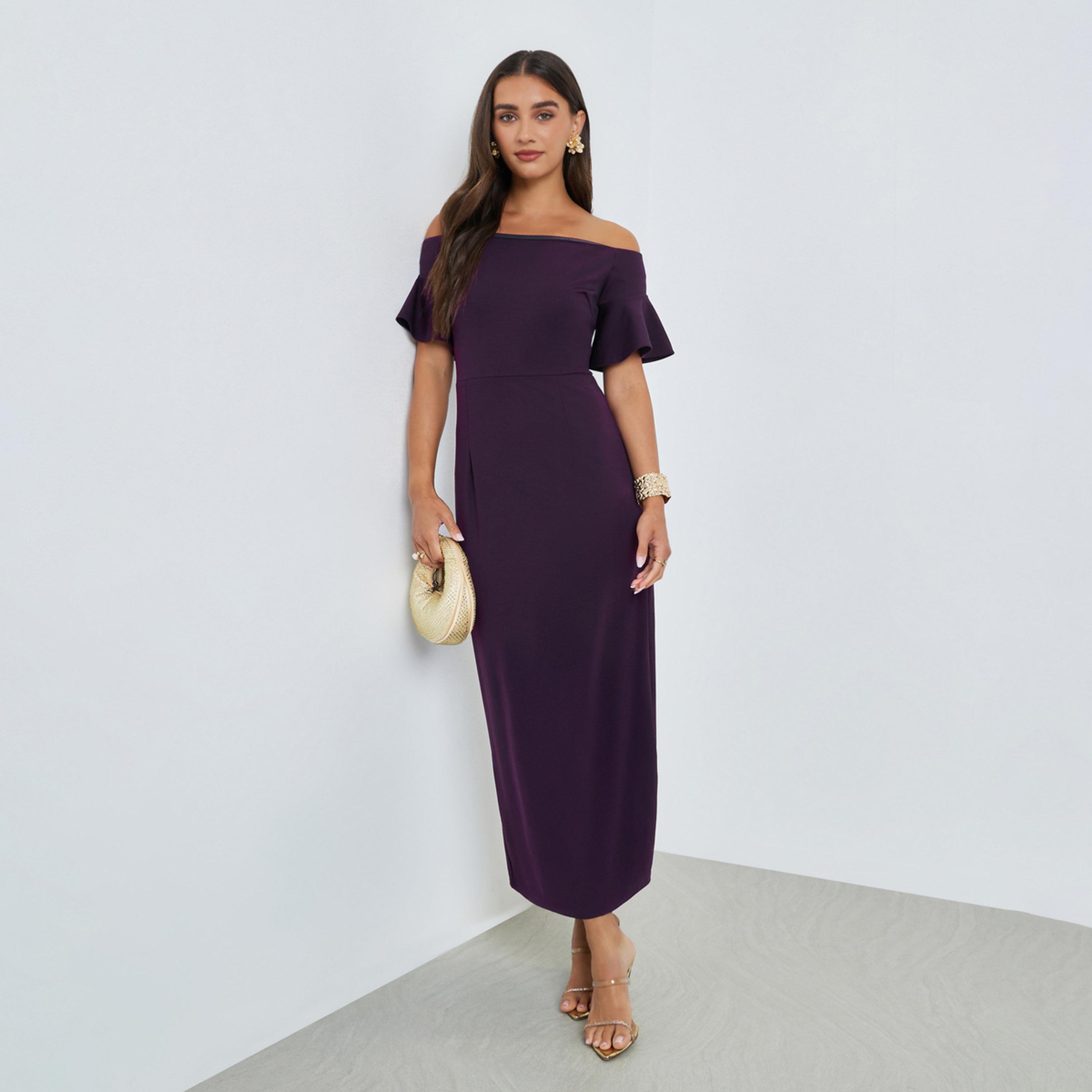 فستان سهرة طويل بقصة ضيقة وأكتاف مكشوفة-women-clothing-dresses-image-1