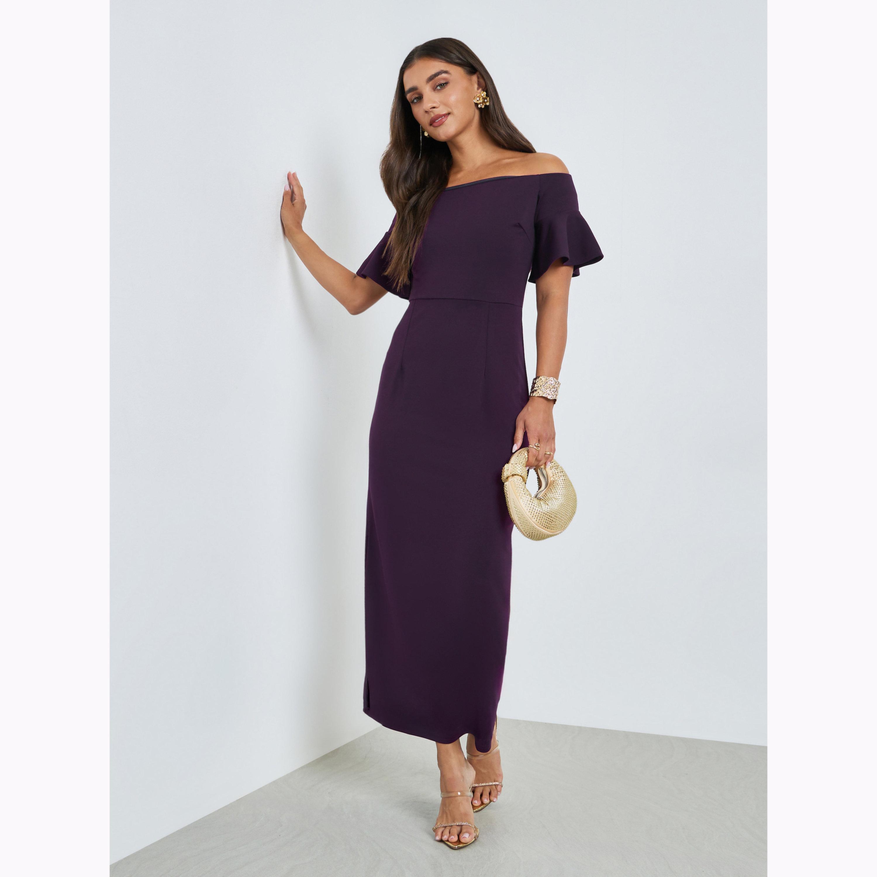 Styli Purple Off-Shoulder Sheath Maxi Evening Dress-women-clothing-dresses-image-3