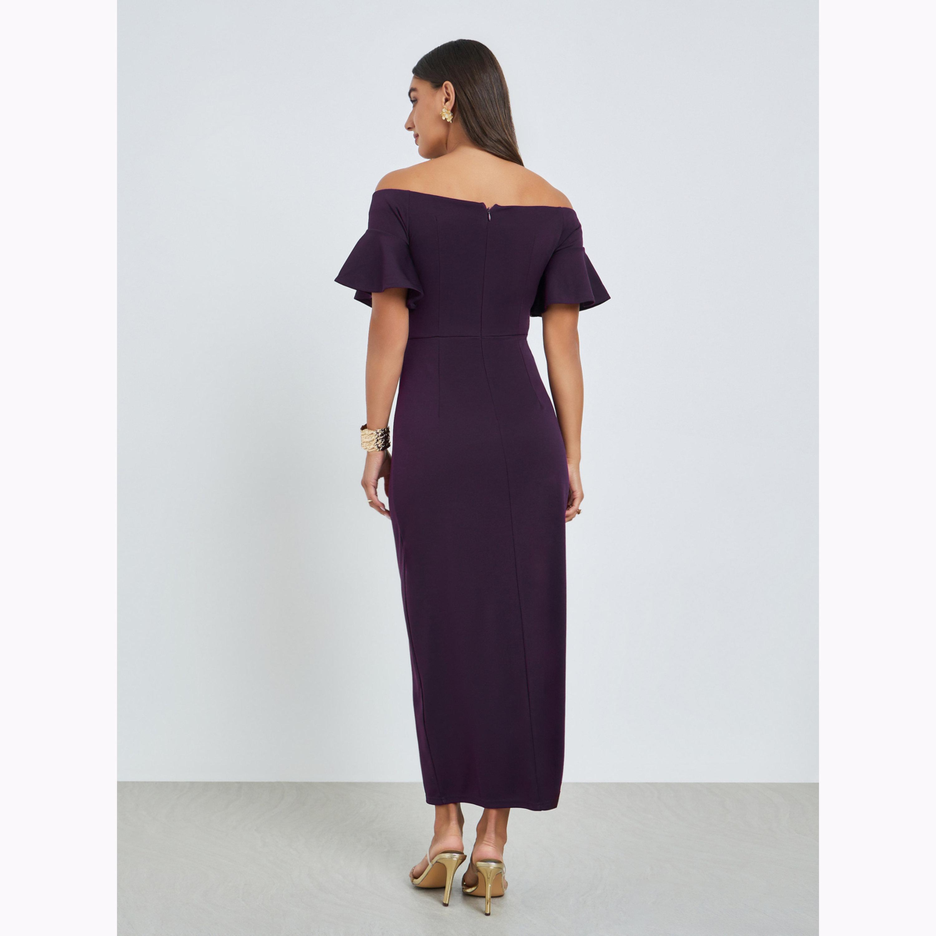 فستان سهرة طويل بقصة ضيقة وأكتاف مكشوفة-women-clothing-dresses-image-4