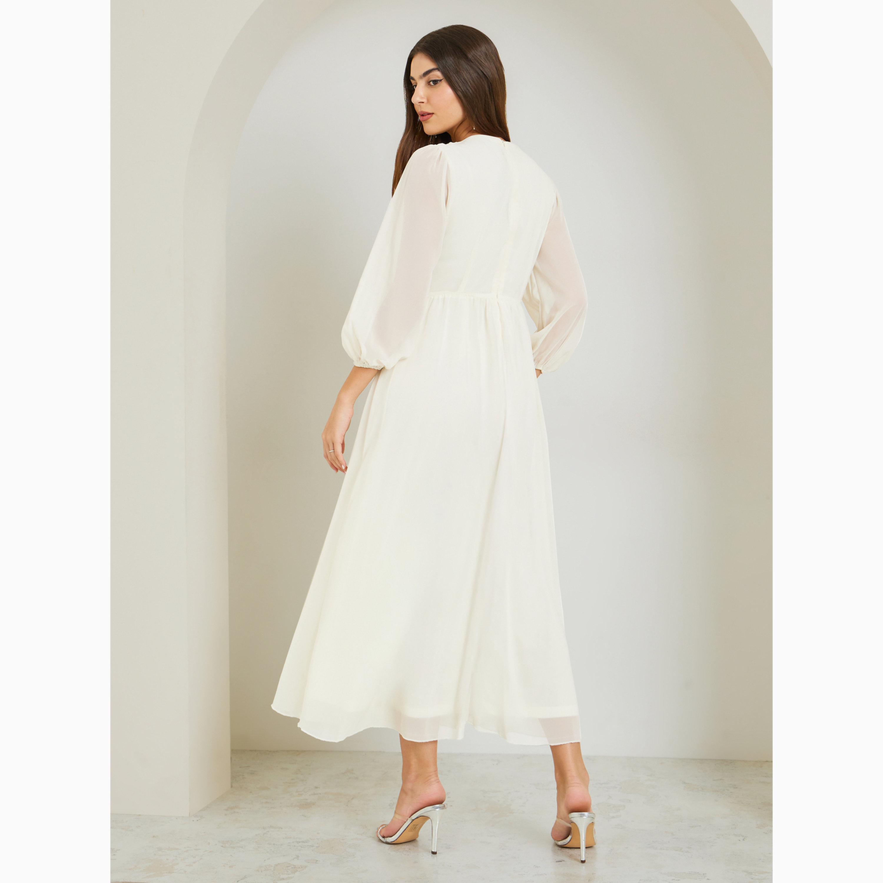 Styli Cream Embellished Long Sleeves Maxi Dress-women-clothing-dresses-image-4