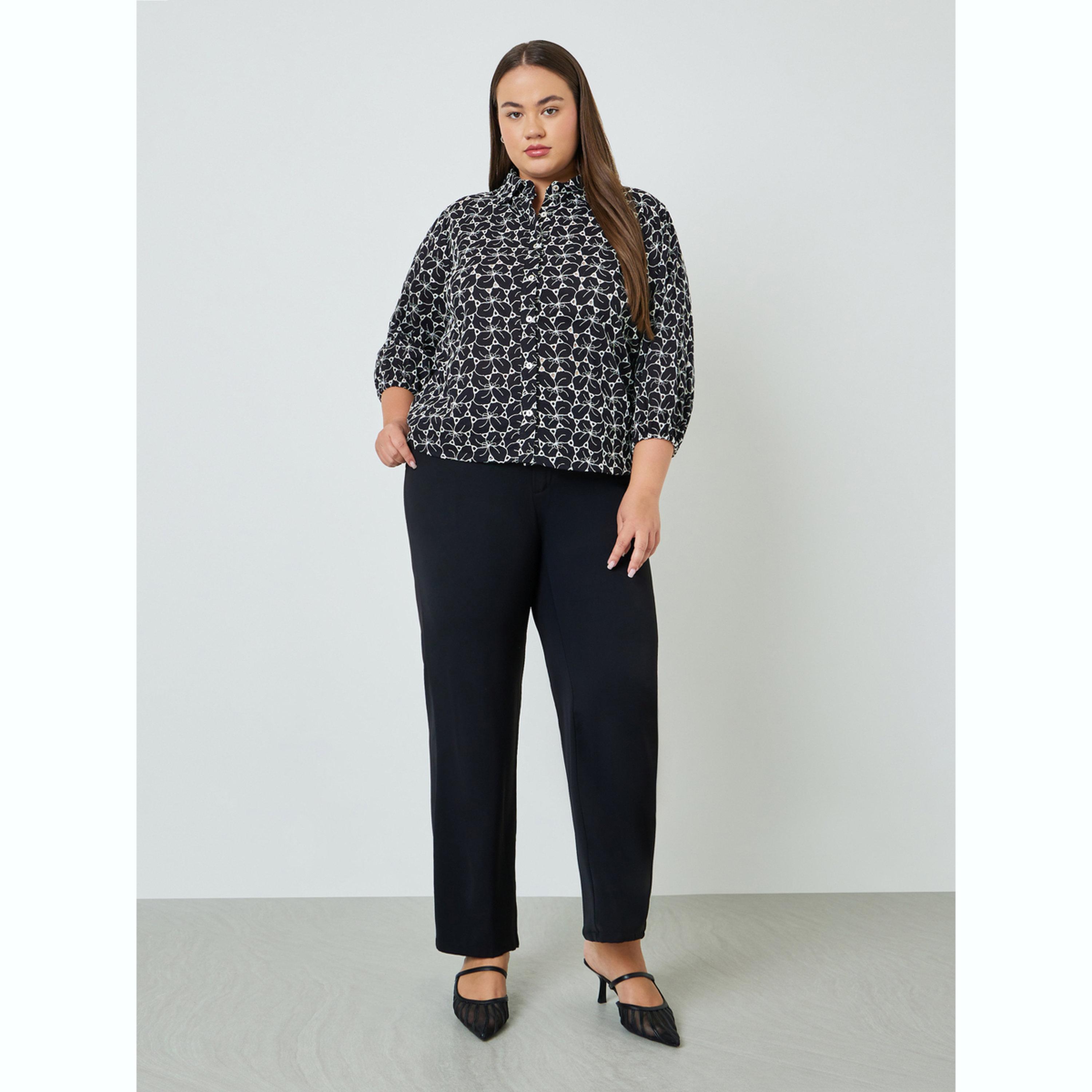 Styli Plus Size Embroidered Eyelet 3/4 Sleeve Shirt-women-clothing-shirtsandblouses-shirts-image-2