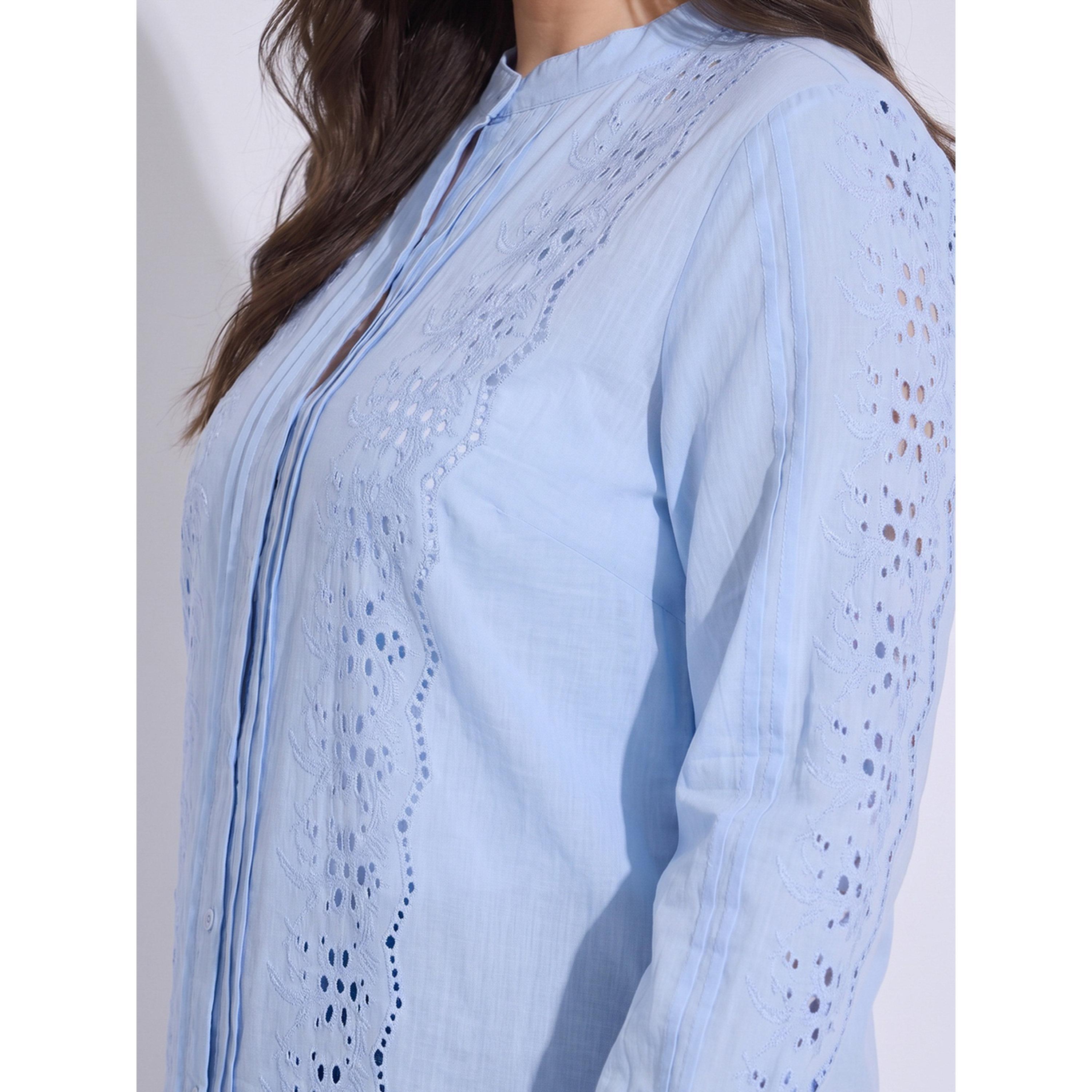 Styli Embroided Regular Fit Stand Collar Blouse-women-clothing-shirtsandblouses-blouses-image-4