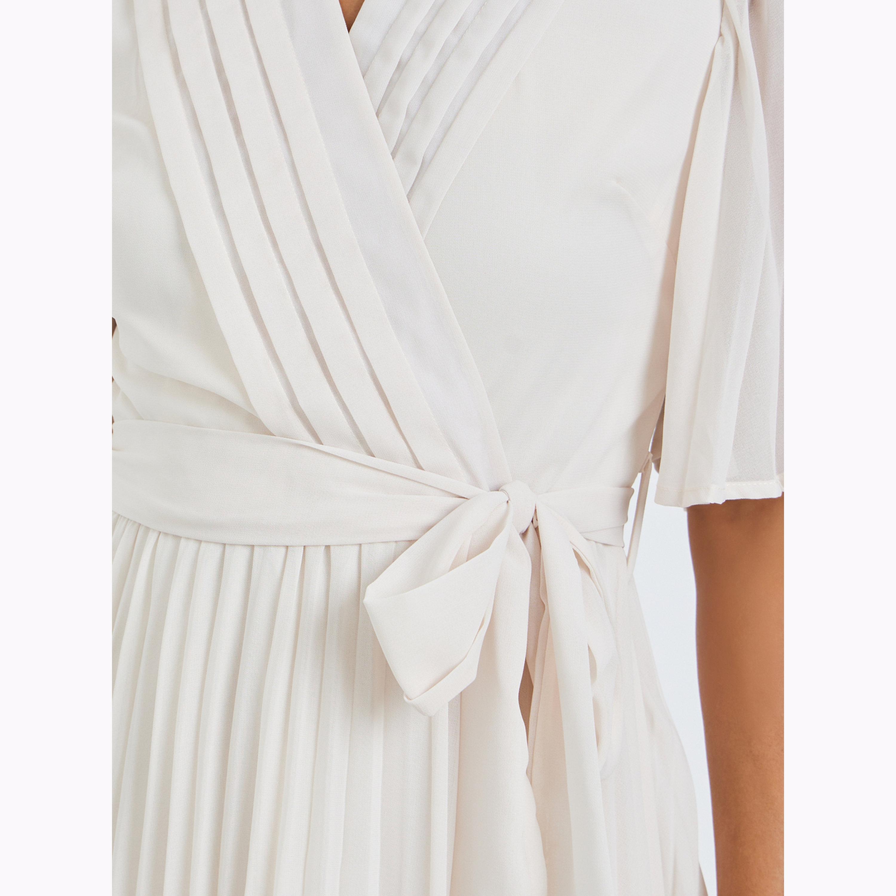 فستان ميدي بكسرات وحزام ربط-women-clothing-dresses-image-5