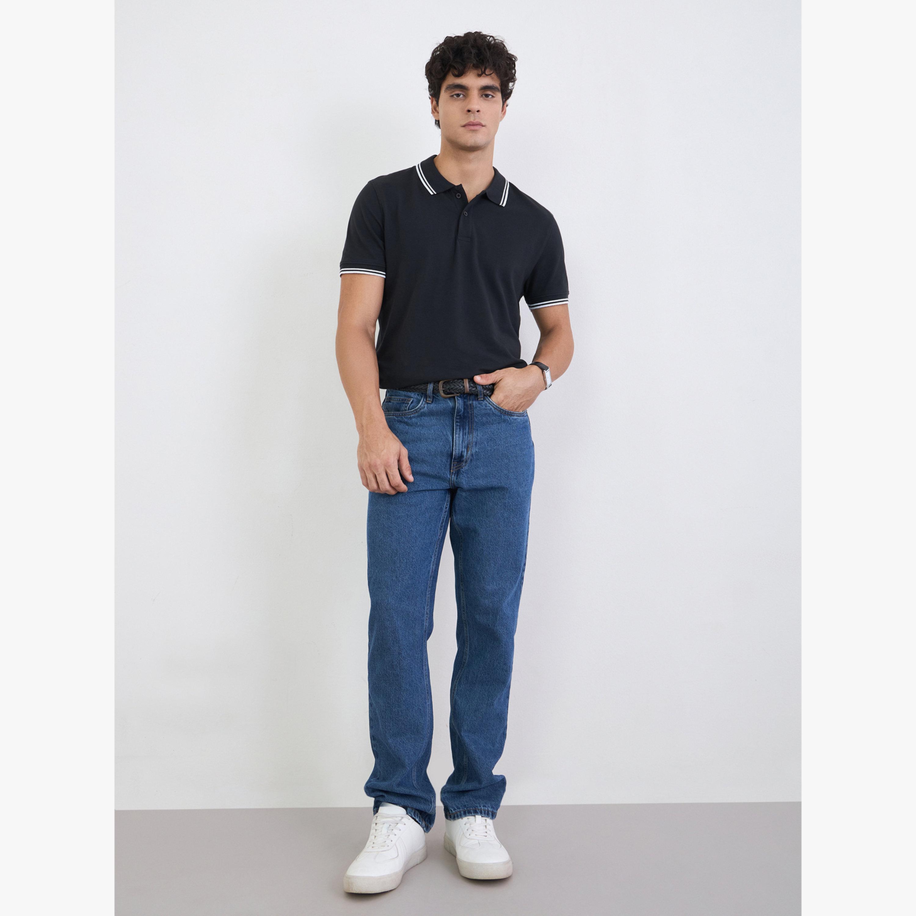 Styli Men Solid Regular Fit Cotton Pique Polo T-Shirt with Tipping-men-clothing-tshirtsandpolos-tshirts-image-2