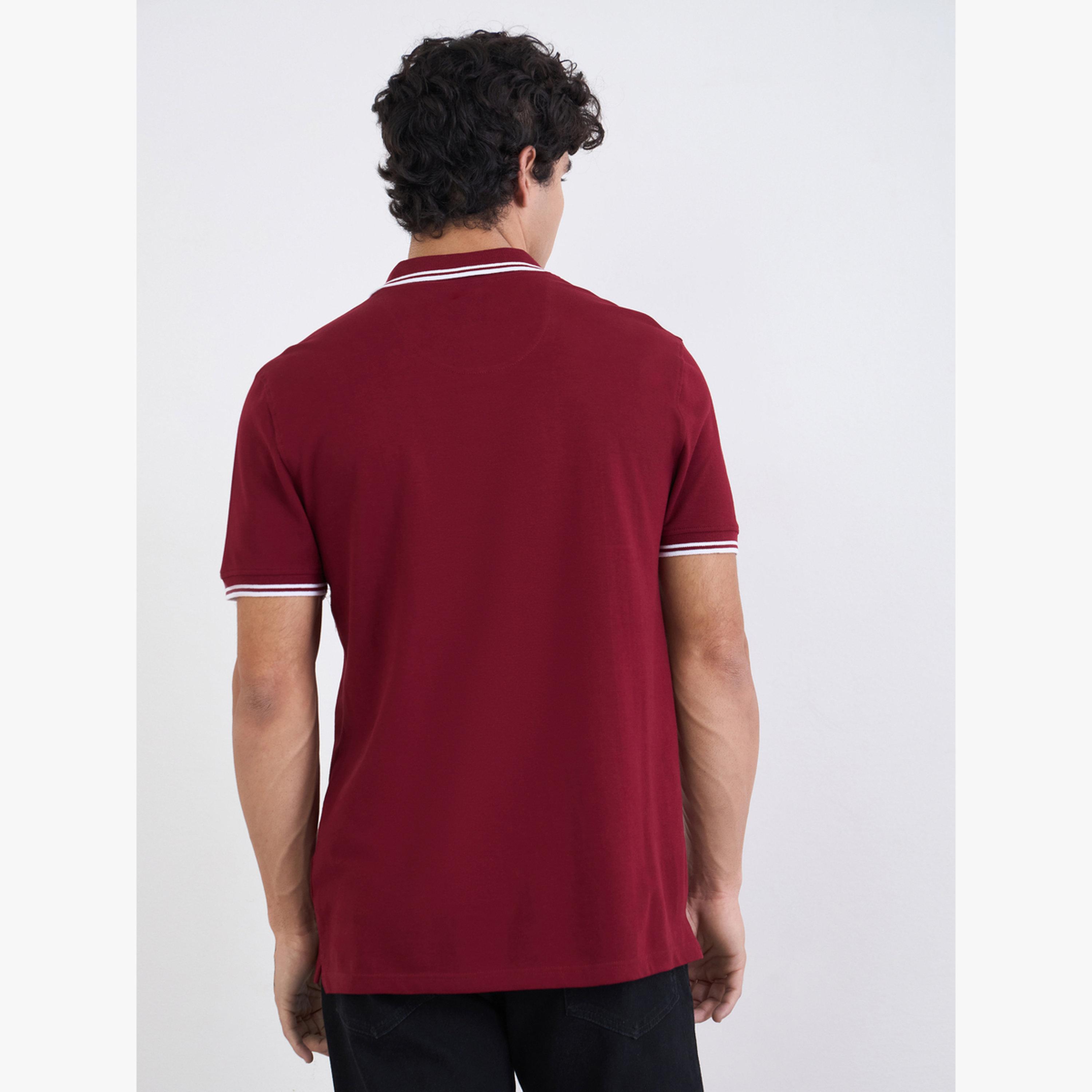 Styli Men Solid Regular Fit Cotton Pique Polo T-Shirt with Tipping-men-clothing-tshirtsandpolos-tshirts-image-3