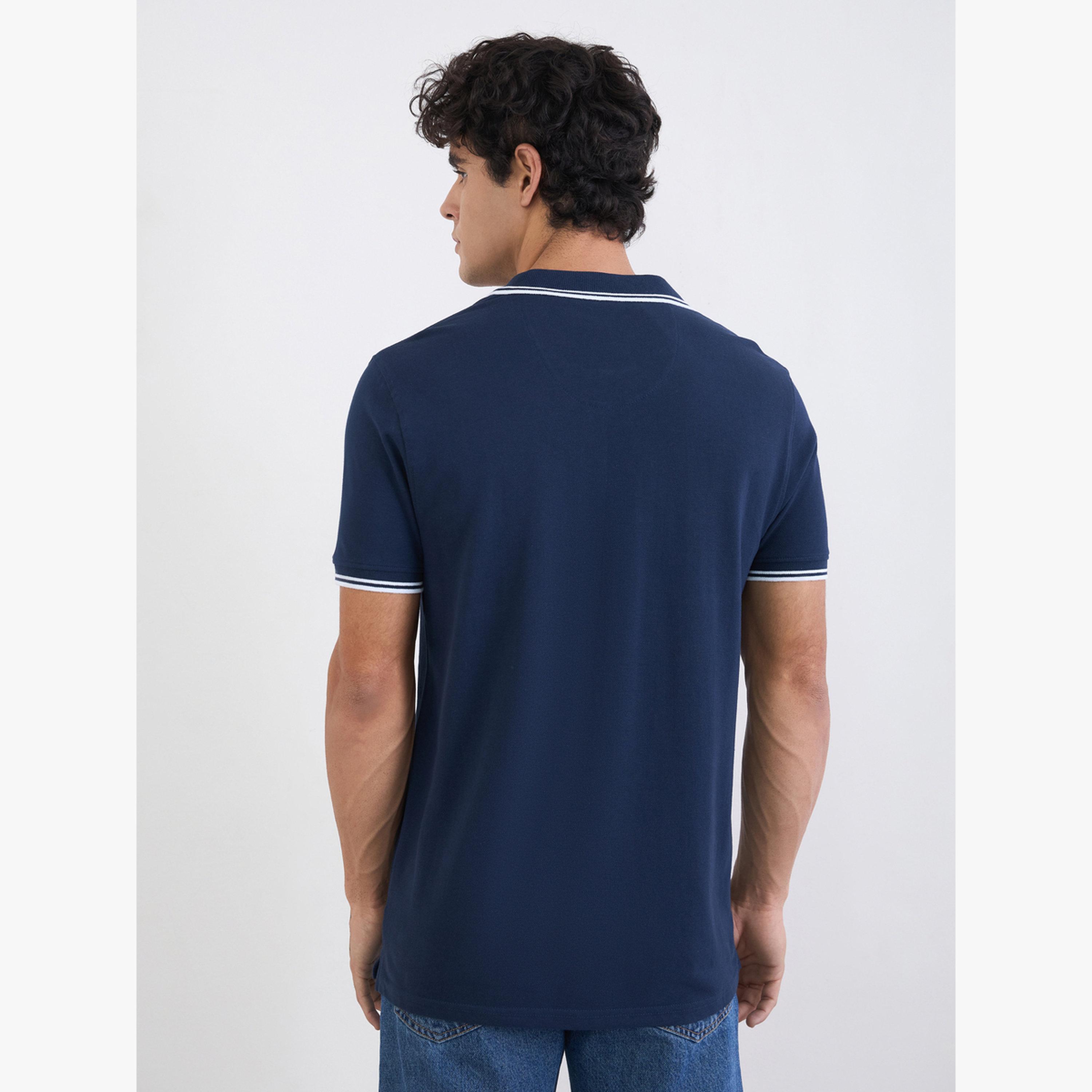 Styli Men Solid Regular Fit Cotton Pique Polo T-Shirt with Tipping-men-clothing-tshirtsandpolos-tshirts-image-3