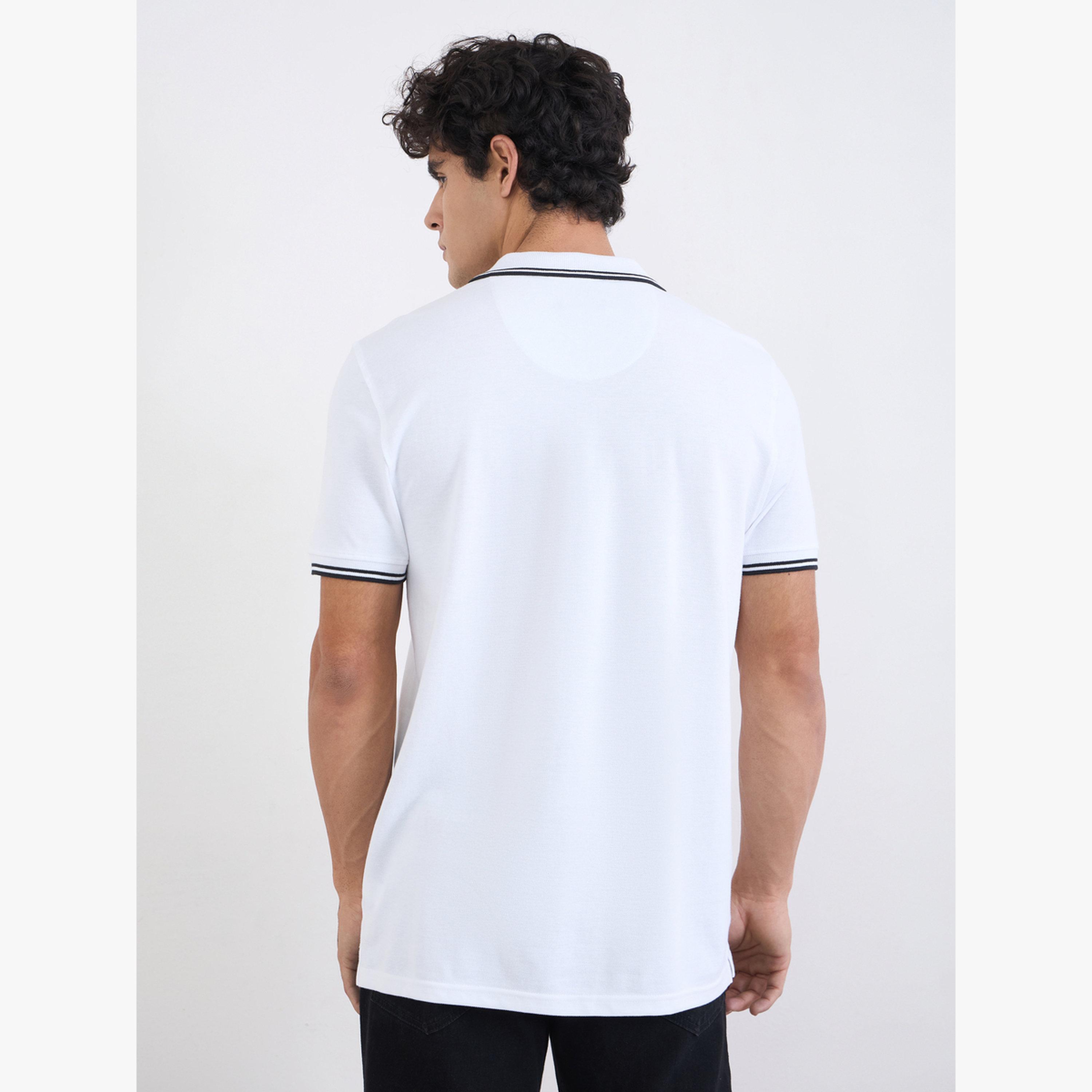 Styli Men Solid Regular Fit Cotton Pique Polo T-Shirt with Tipping-men-clothing-tshirtsandpolos-tshirts-image-3