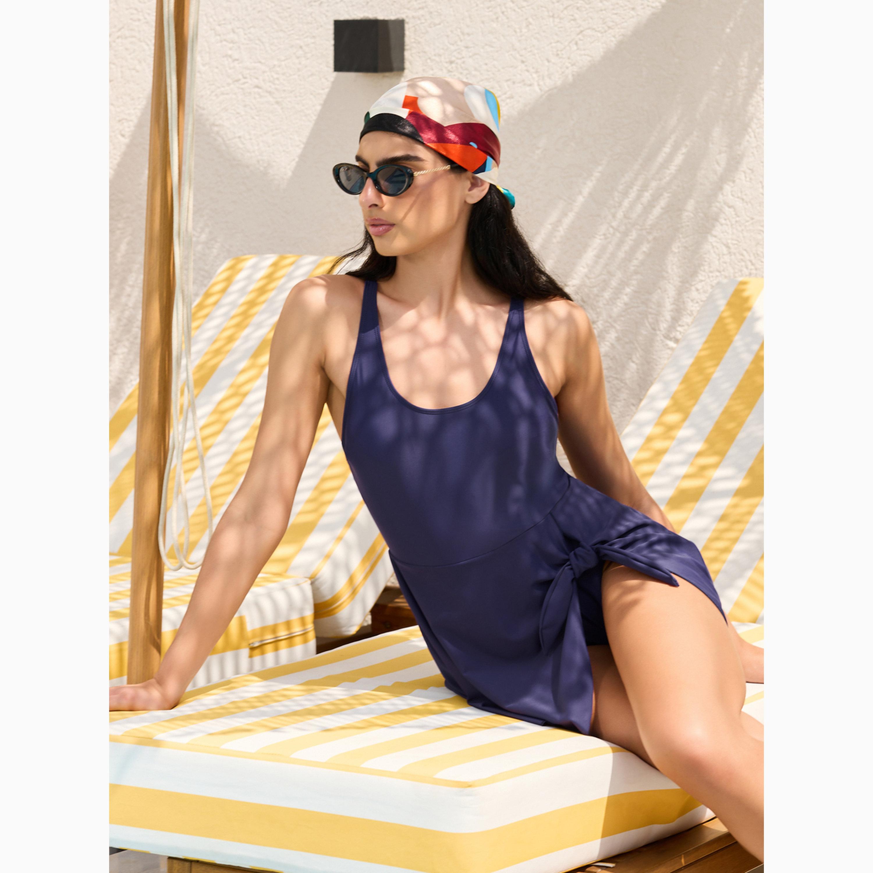 Styli Scoop Neck Swimsuit with Attached Knot Detail Wrap Skirt-women-clothing-swimandbeach-swim-swimsuits-image-3