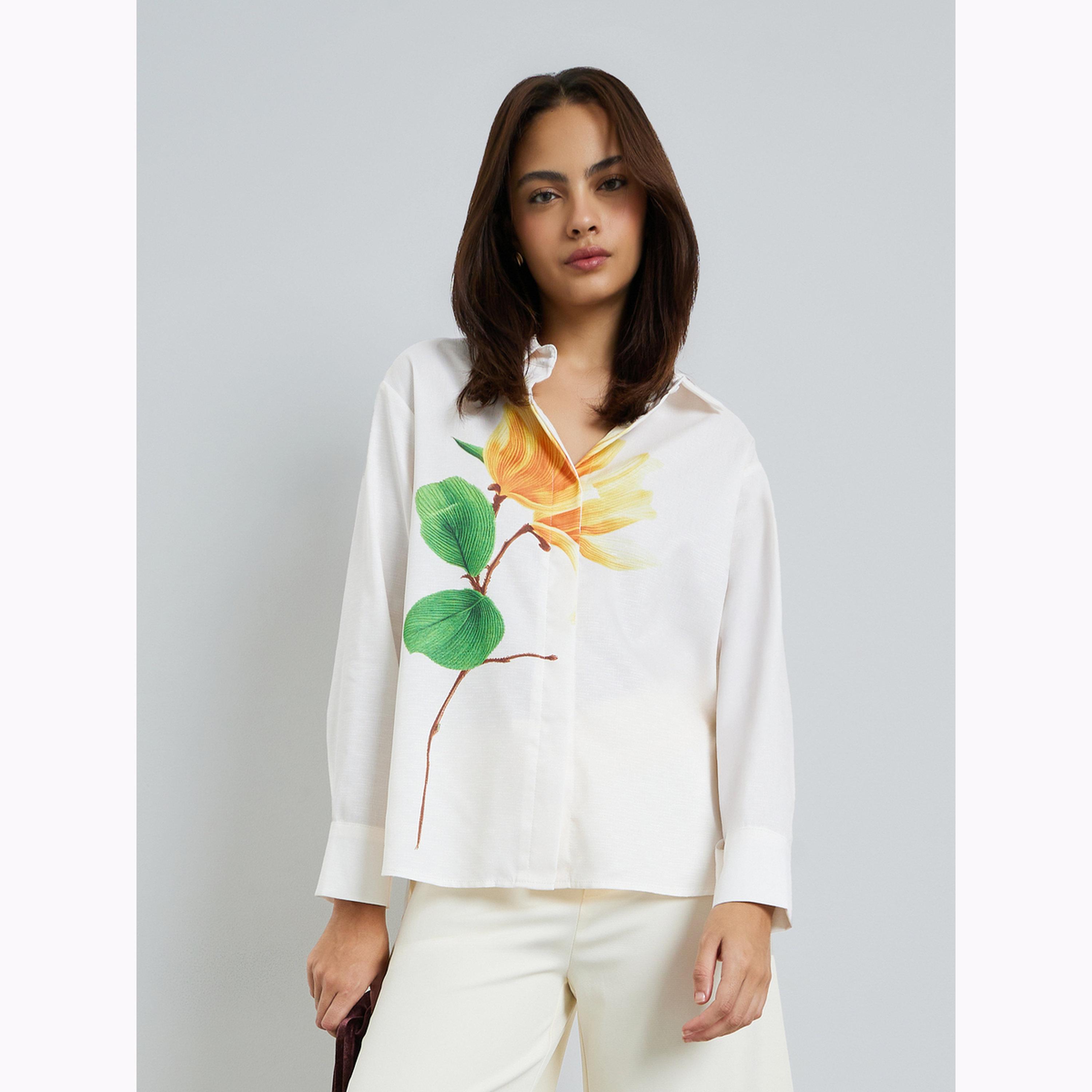 بلوزة بأكمام طويلة وطبعة زهور بلون أوف وايت-women-clothing-shirtsandblouses-shirts-image-3