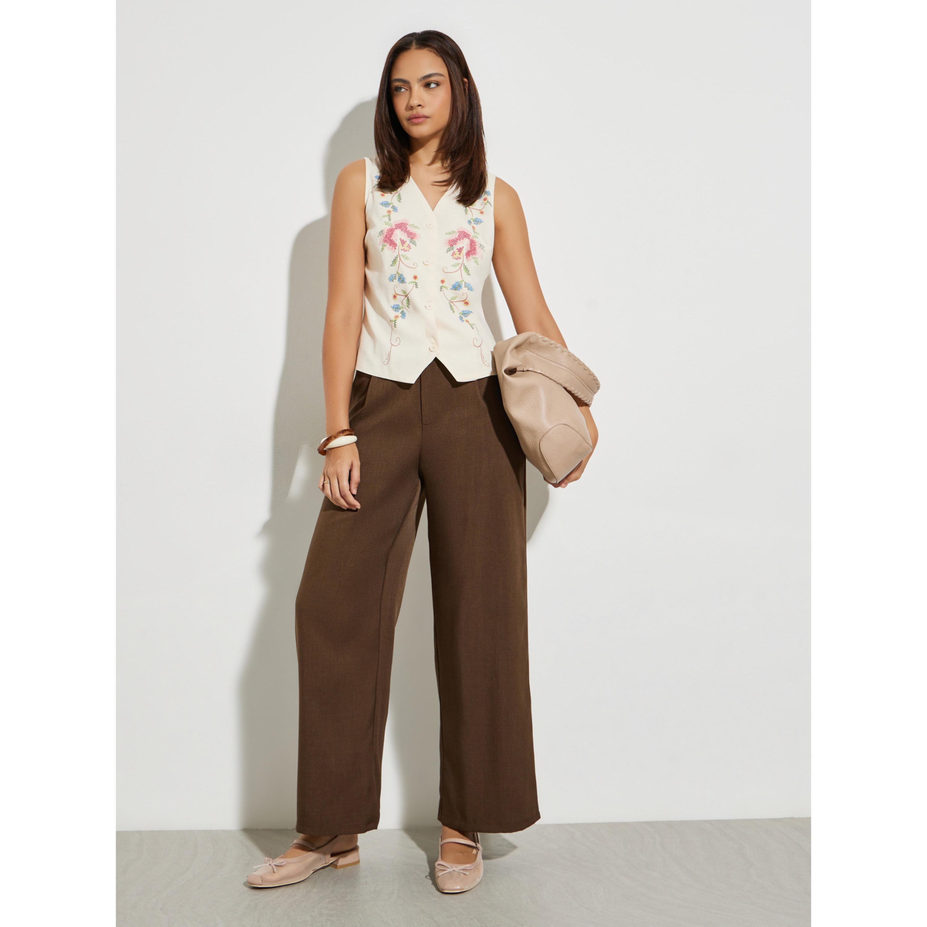 Styli Off White Floral Print Sleeveless Waistcoat-women-clothing-shirtsandblouses-blouses-image-2