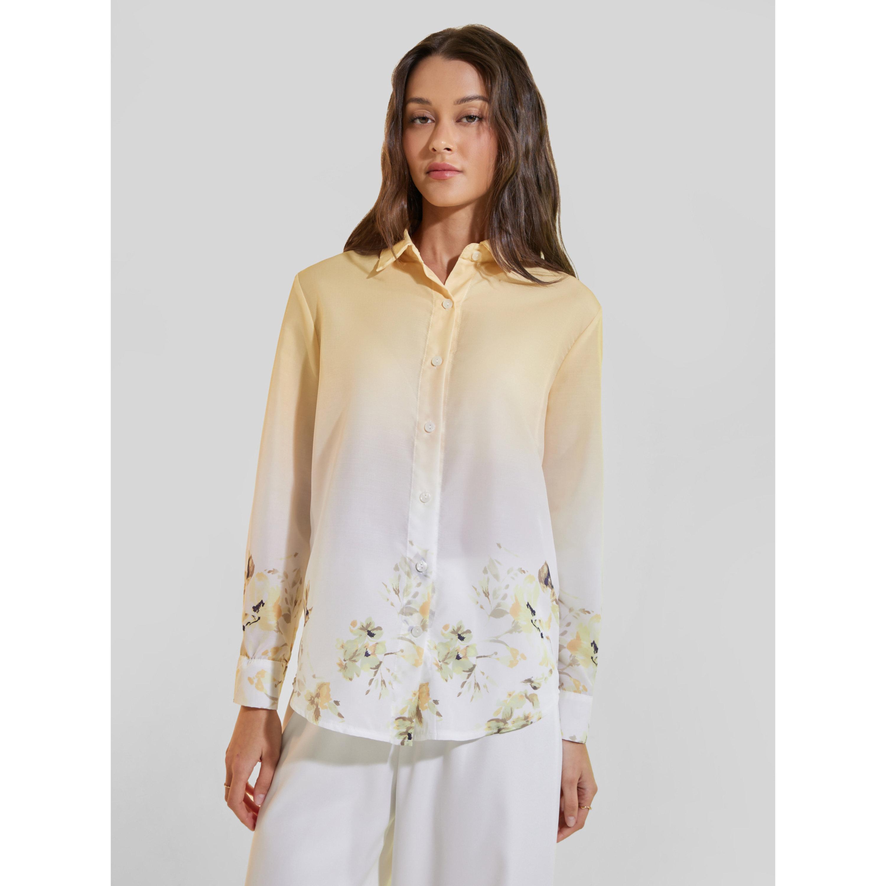 بلوزة فضفاضة بأكمام طويلة ونقشة زهور أومبري-women-clothing-shirtsandblouses-shirts-image-1