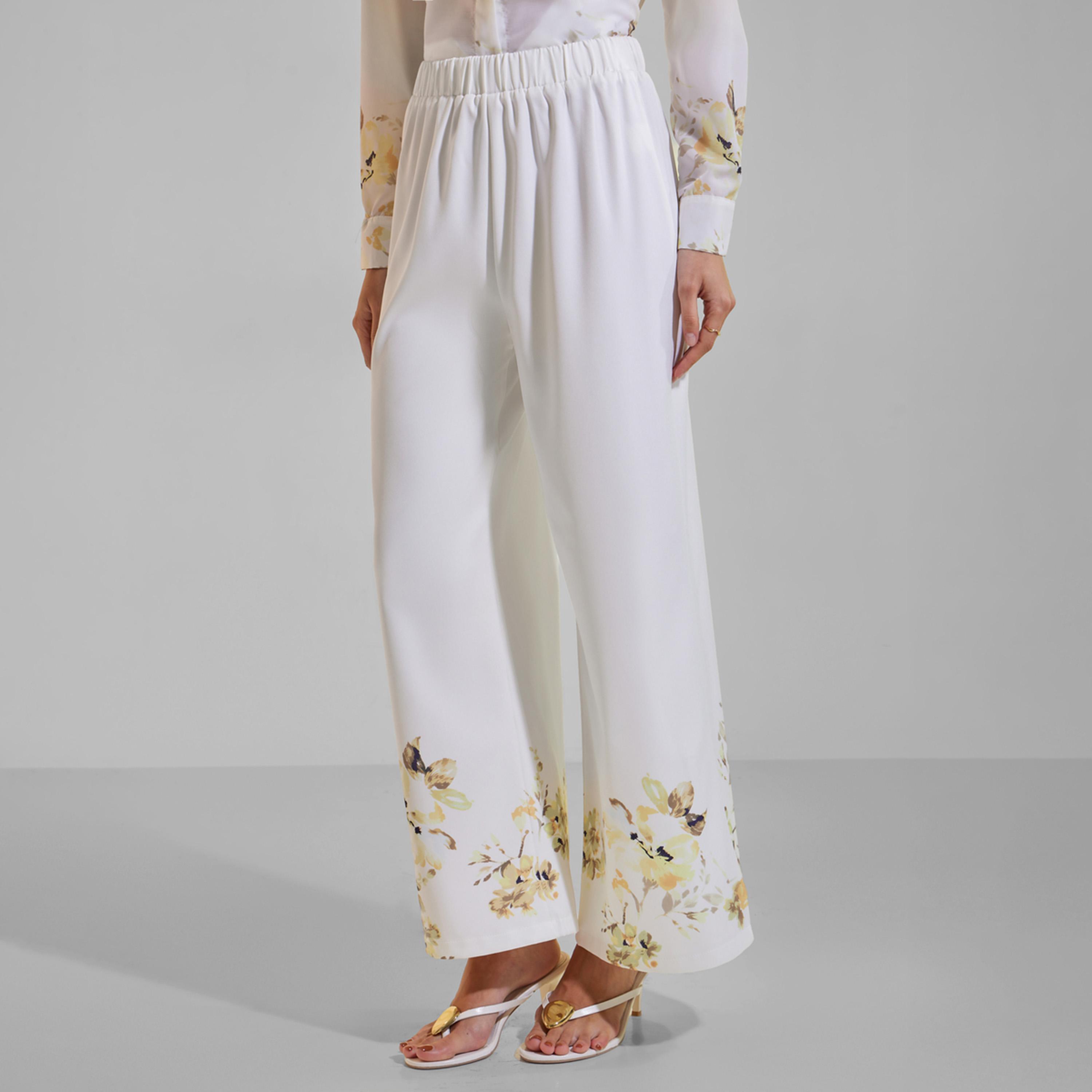 بنطال بأرجل واسعة ونقشة زهور-women-clothing-bottoms-joggers-image-1