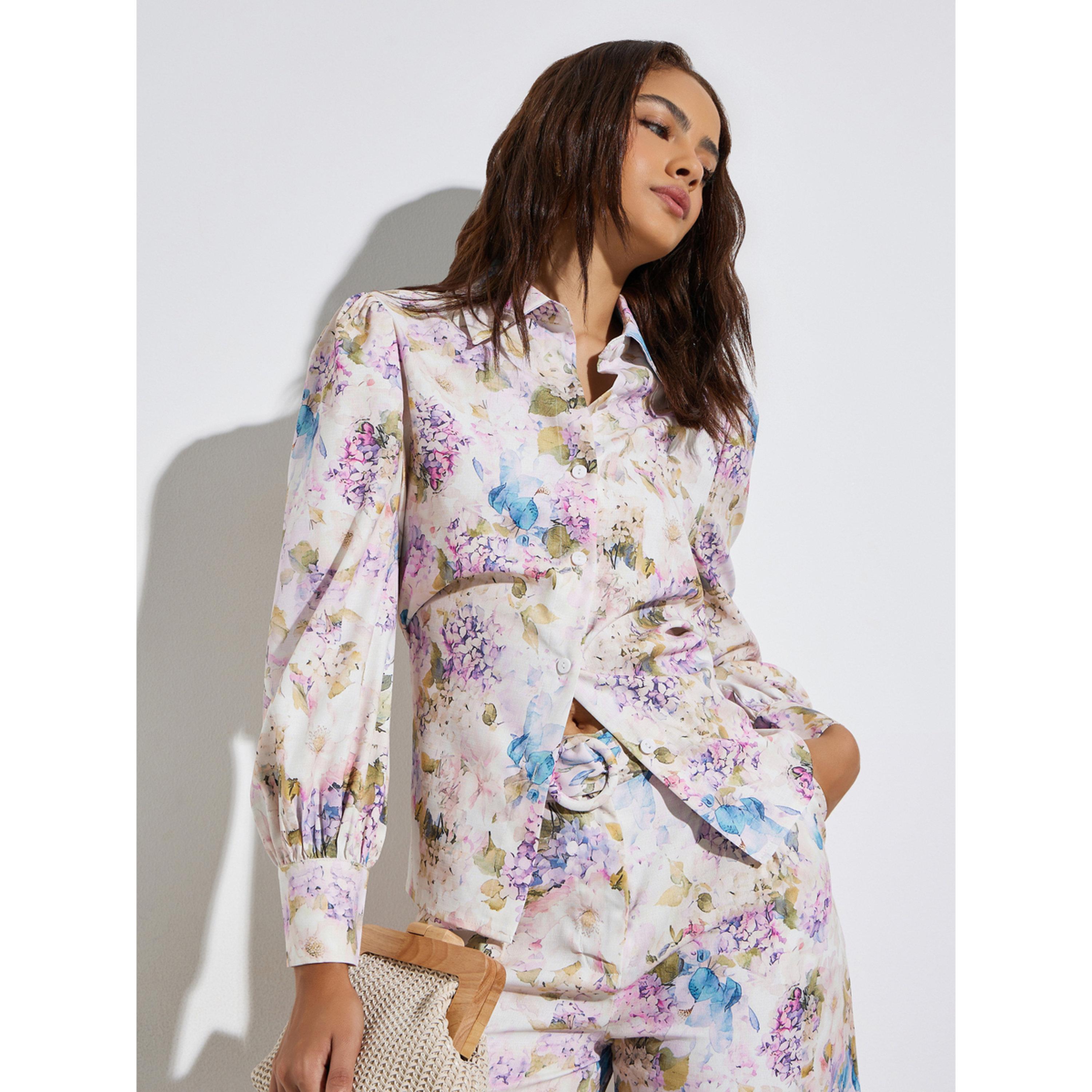 Styli Off White Floral Print Long Sleeve Shirt-women-clothing-shirtsandblouses-shirts-image-3