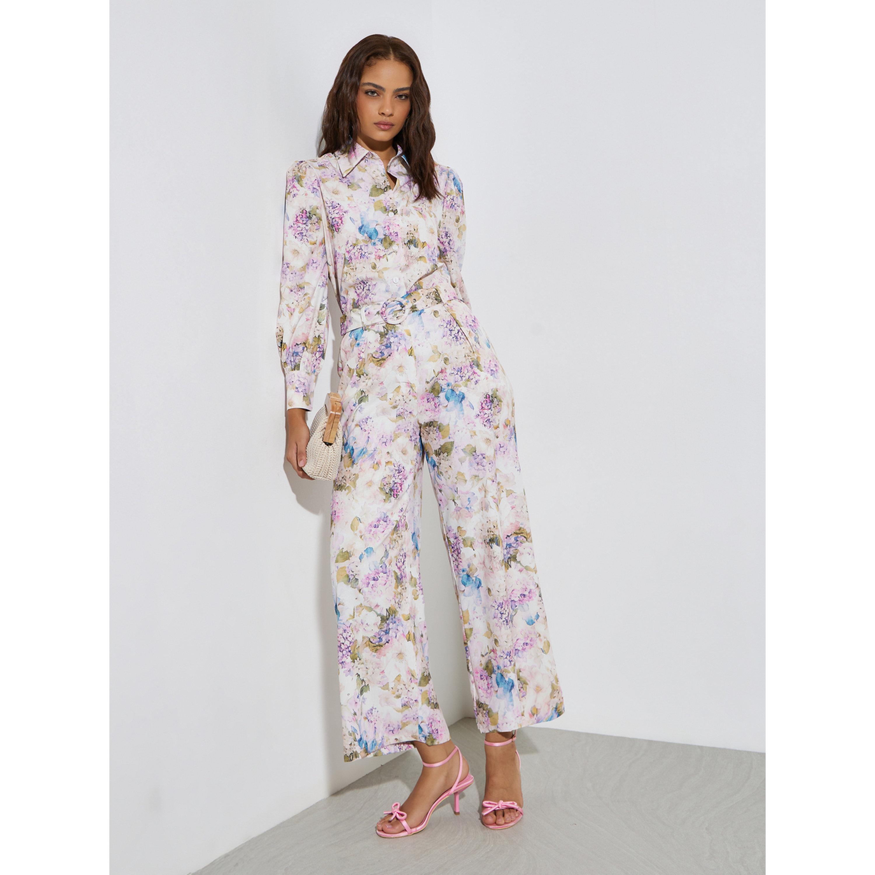 بنطال بأرجل واسعة وطبعة زهور-women-clothing-bottoms-trousers-image-2