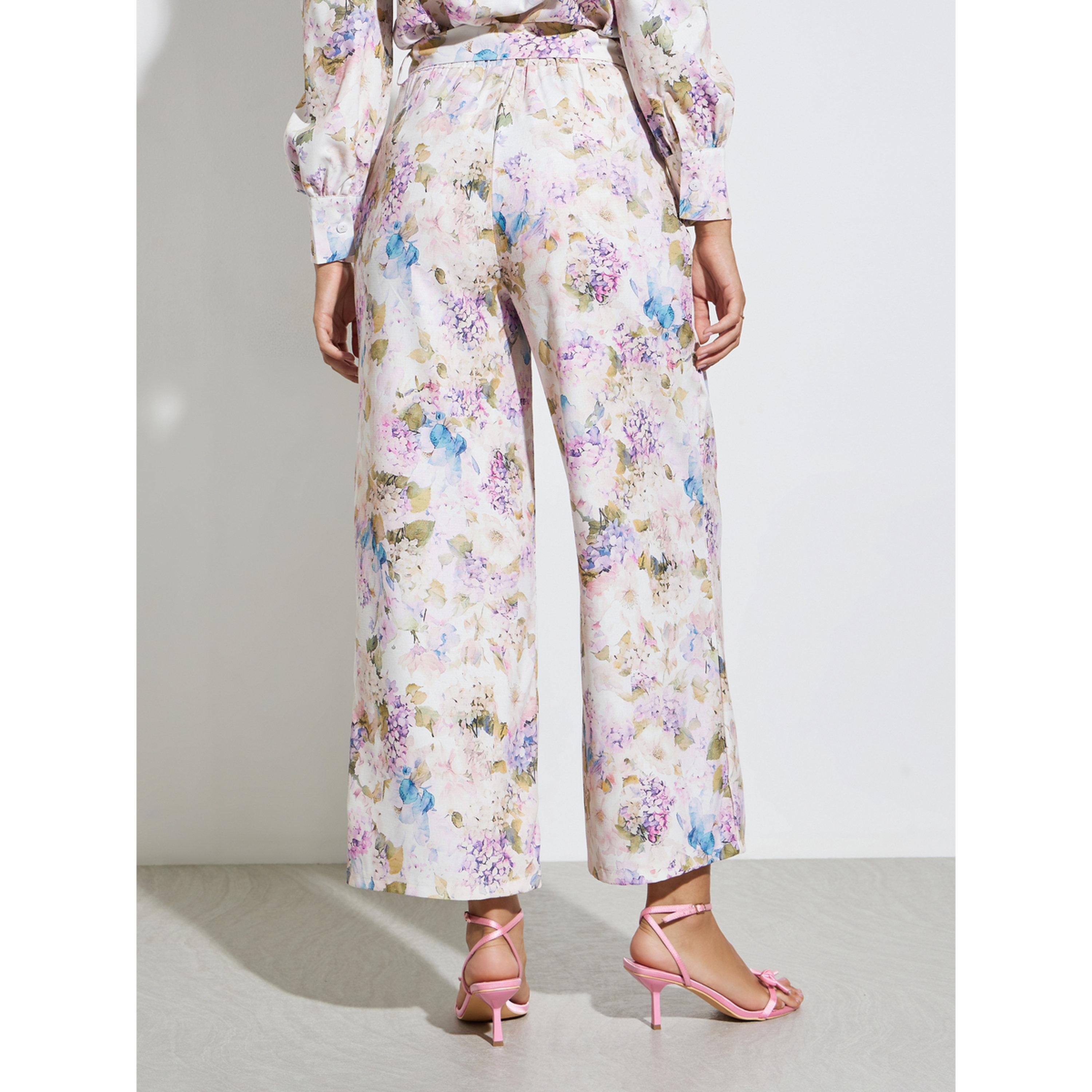 بنطال بأرجل واسعة وطبعة زهور-women-clothing-bottoms-trousers-image-5