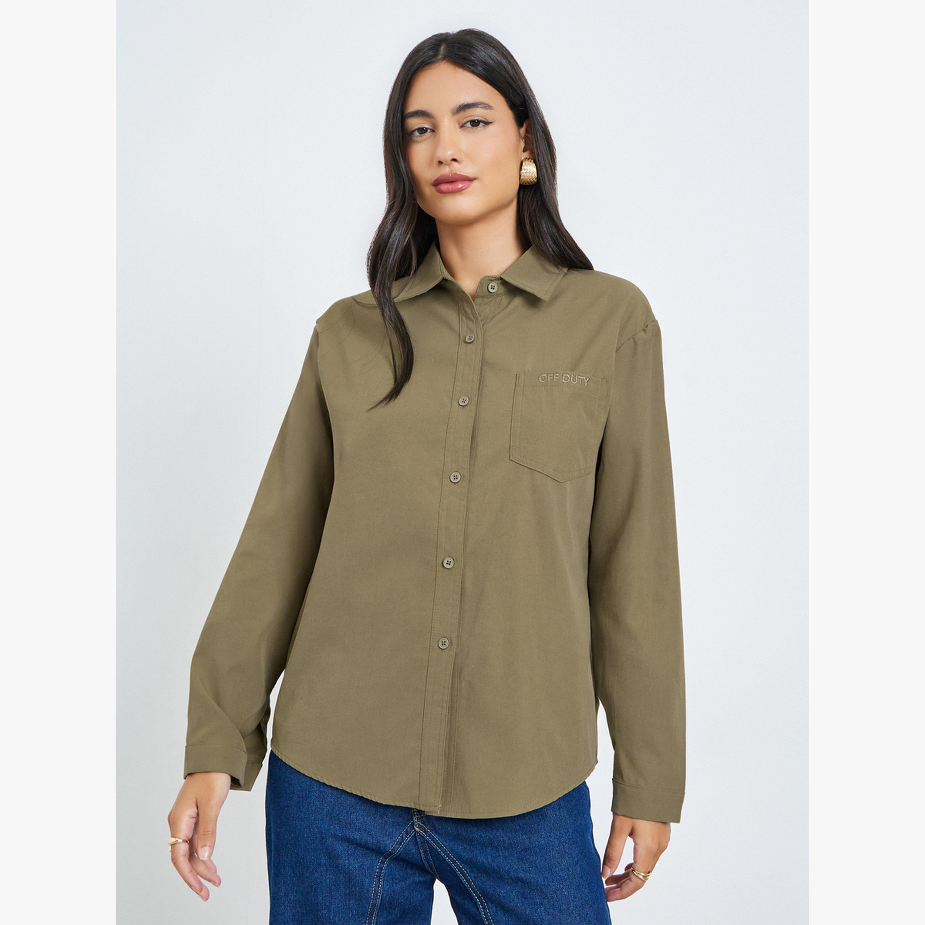 Styli Longline Embroidered Long Sleeve Shirt-women-clothing-shirtsandblouses-shirts-image-1