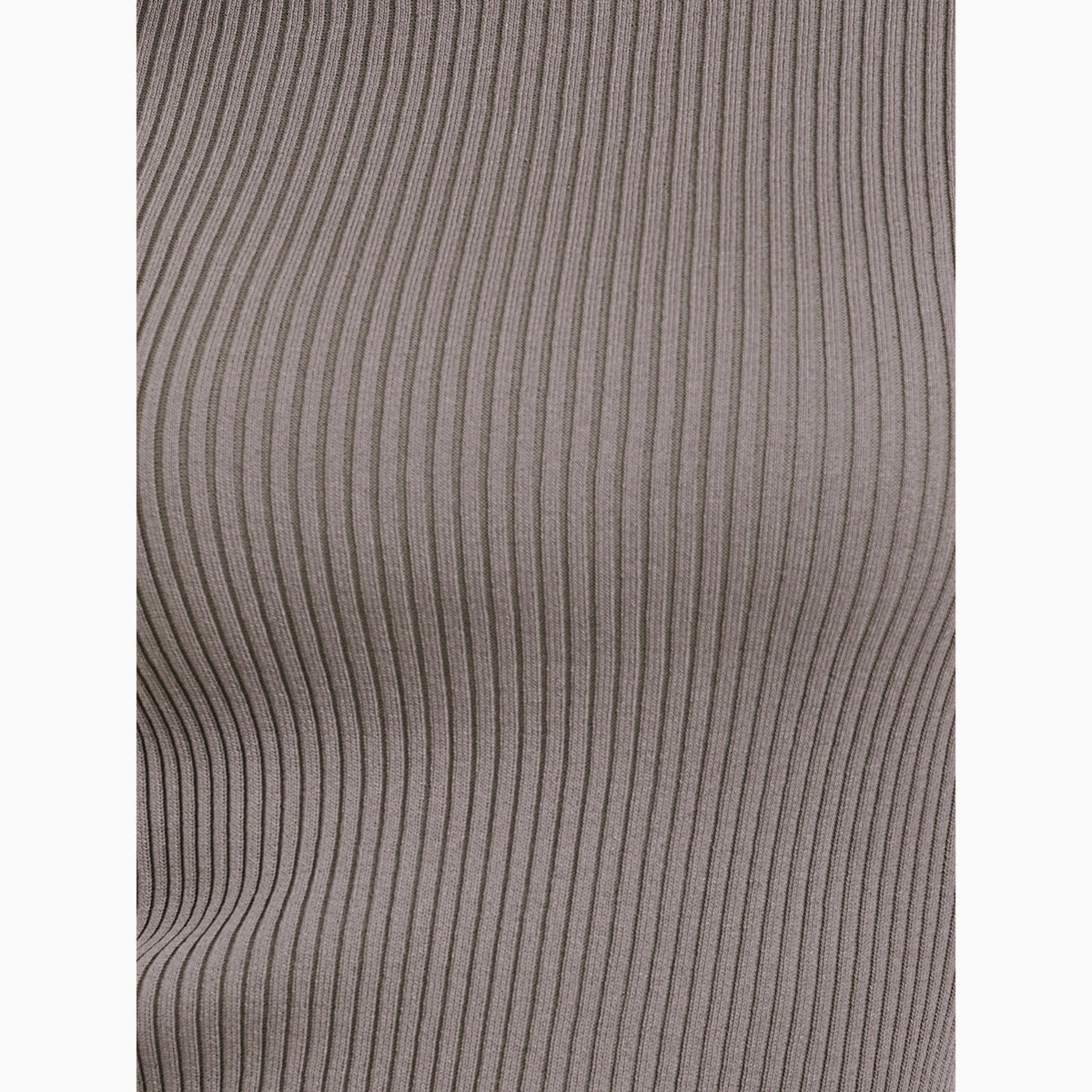 Styli Brown Solid Short Sleeve Flat Knit Top-women-clothing-tshirts-image-4