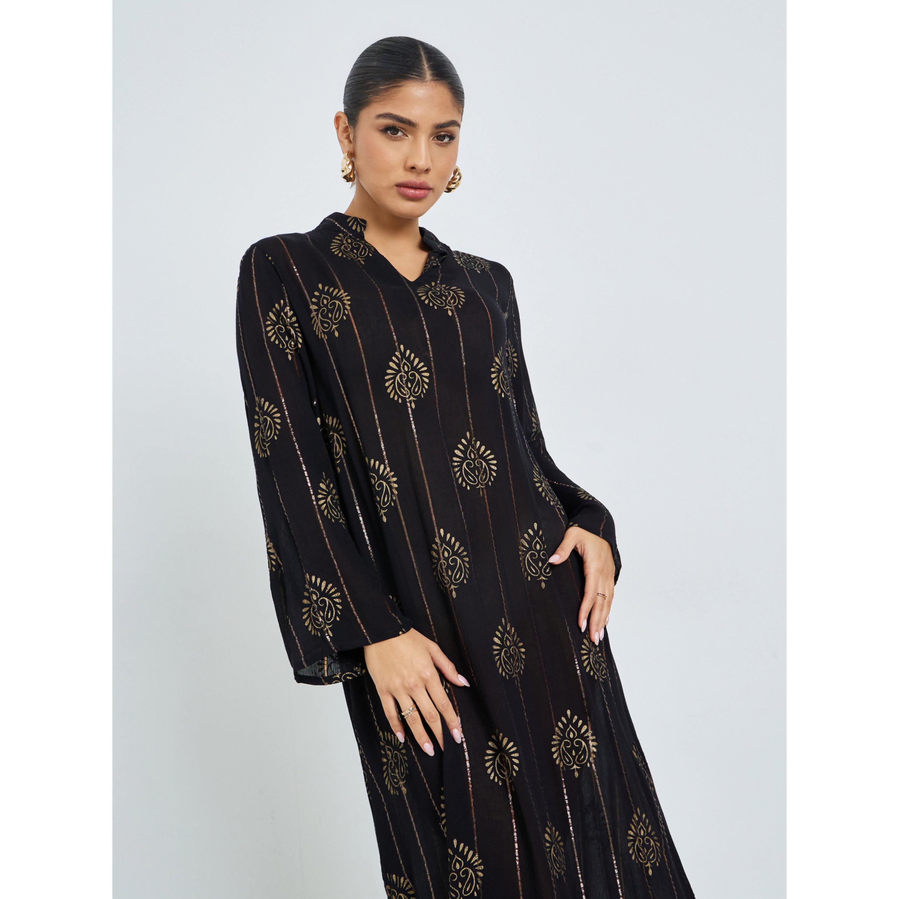 جلابية بطبعة رقائق معدنية-women-arabicclothing-jalabiyas-image-3