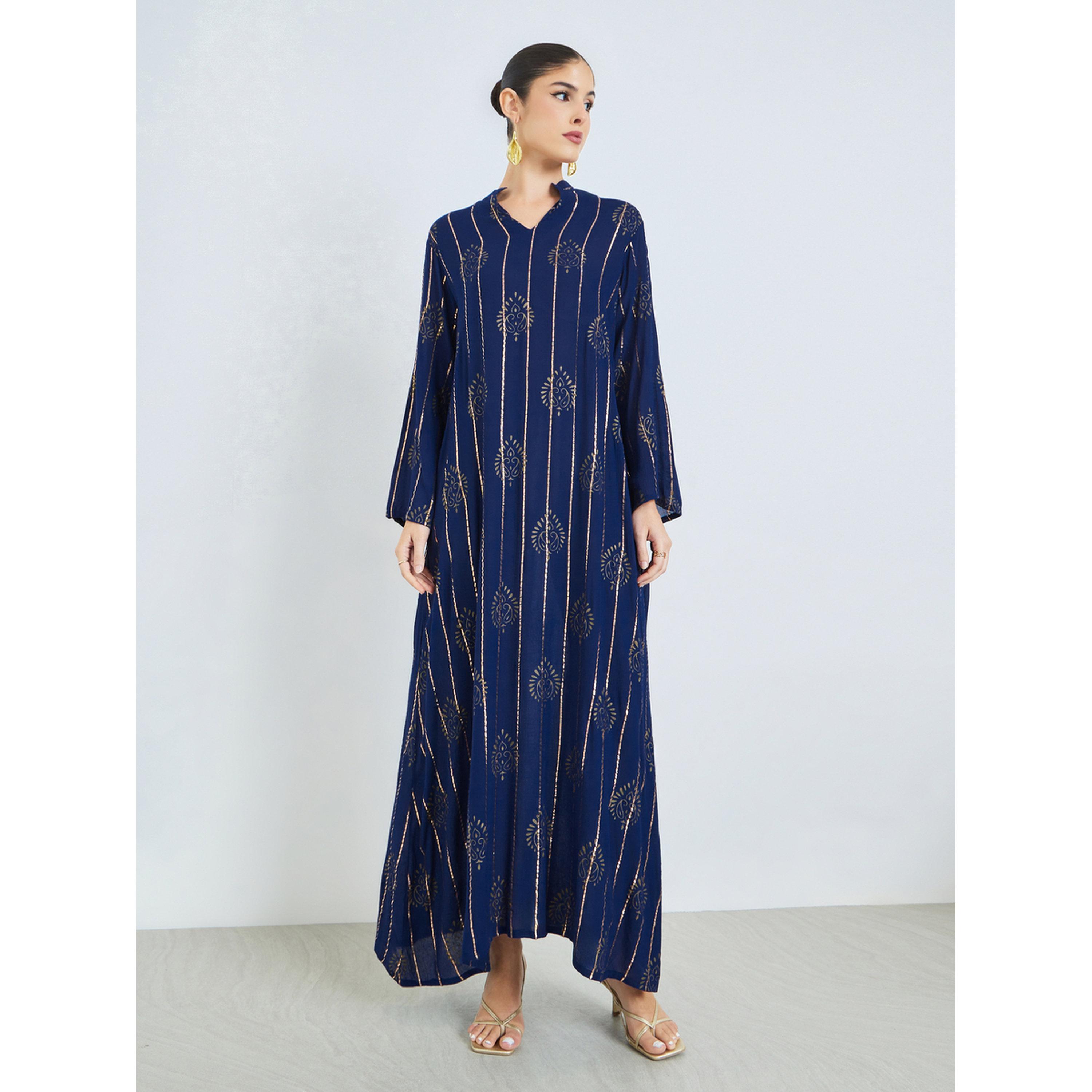 جلابية لوريكس بطبعة فويل-women-arabicclothing-jalabiyas-image-1