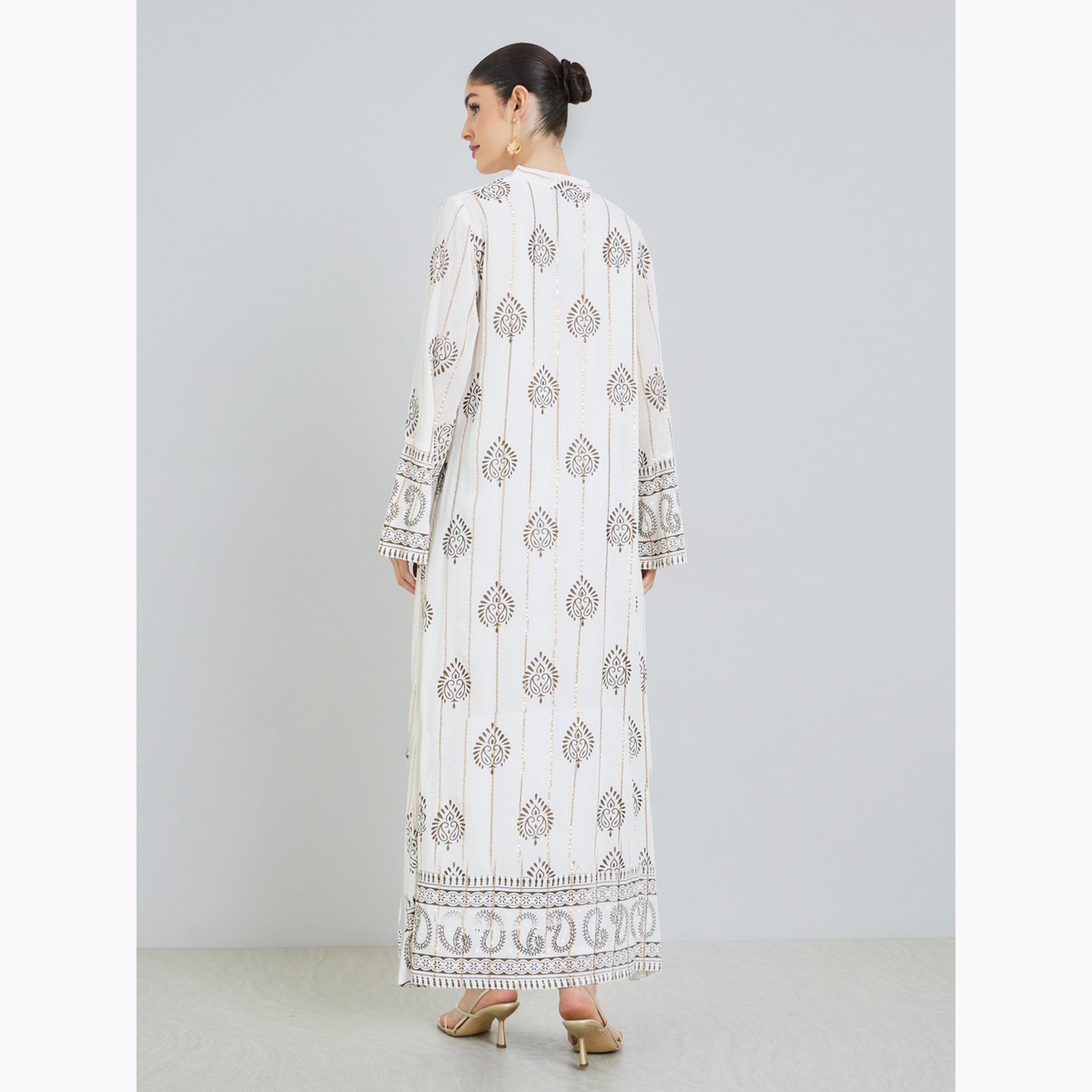 جلابية بياقة وطبعة فويل-women-arabicclothing-jalabiyas-image-4