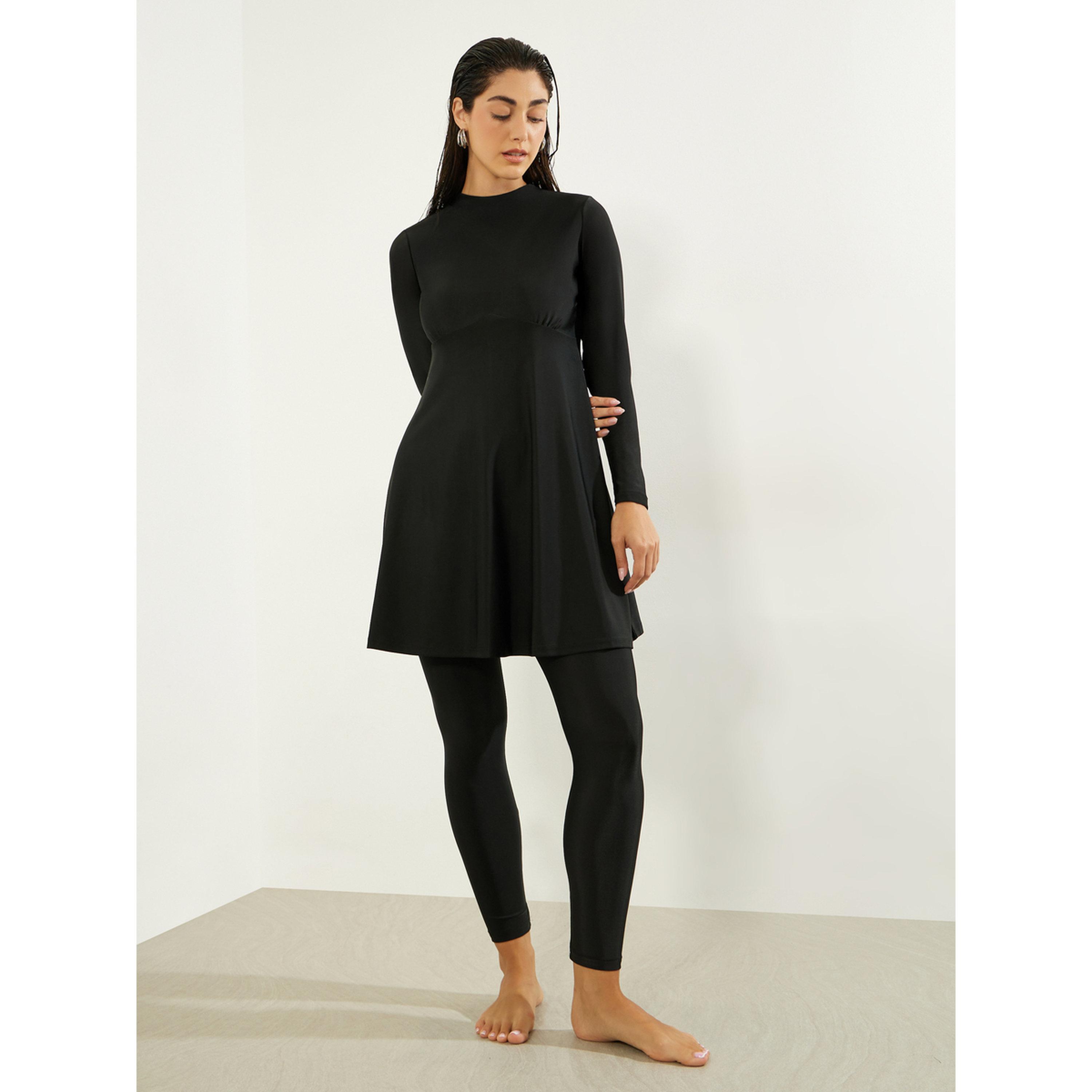 طقم بوركيني 2 قطعة من ليقنز وبلوزة تونيك بياقة عالية وأكمام طويلة-women-clothing-swimandbeach-swim-burkinis-image-1