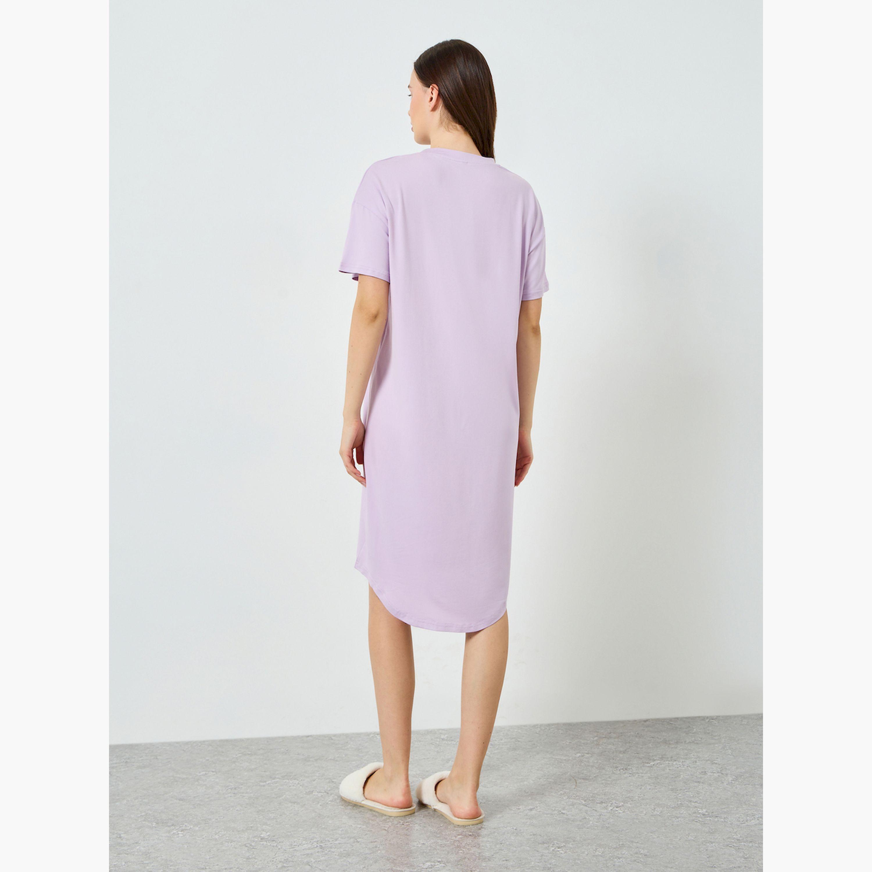 قميص نوم مطبوع بأكمام قصيرة-women-clothing-nightwear-nighties-image-3