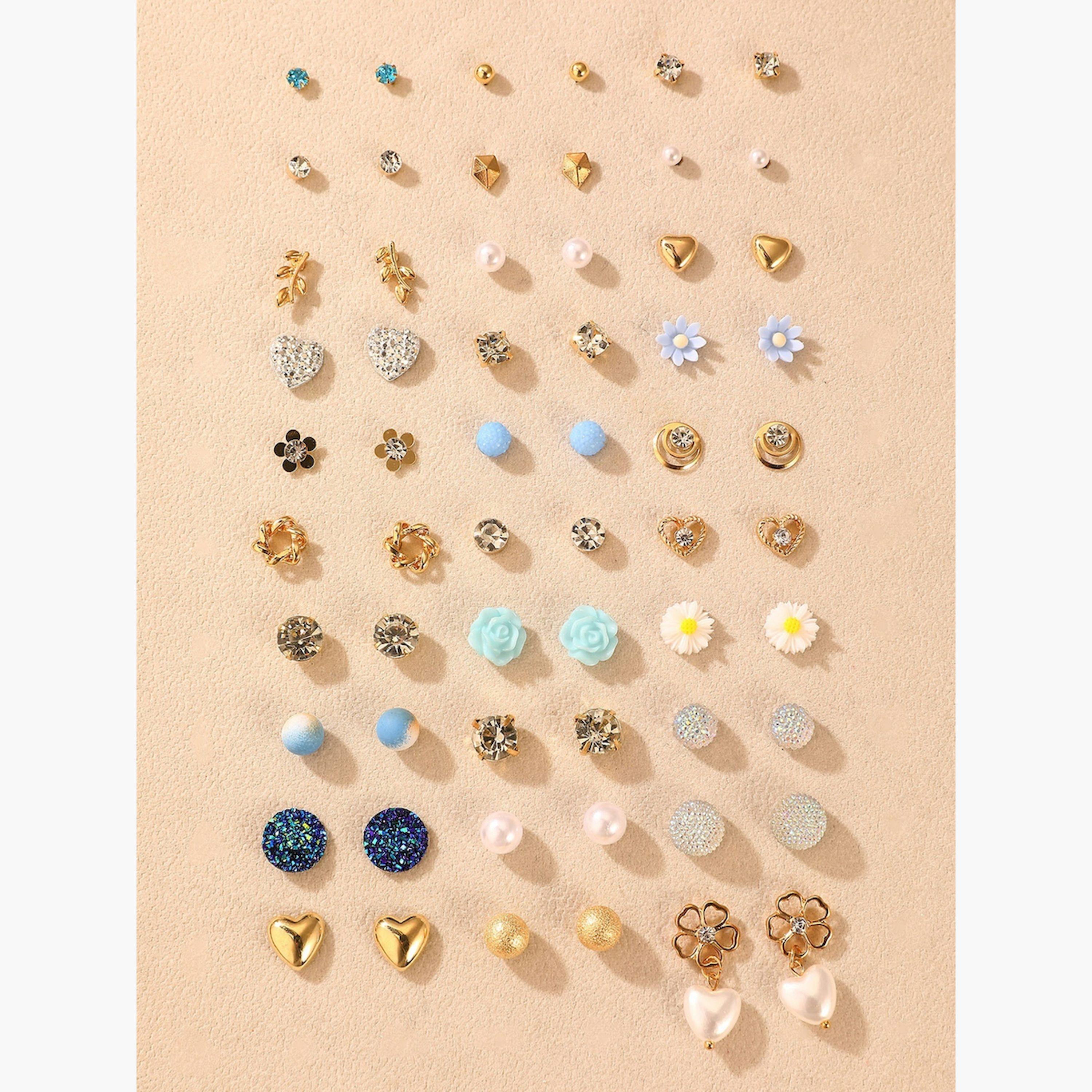 مجموعة من 30 زوج أقراط صغيرة متنوعة-women-watchesandjewellery-jewellery-earrings-image-1