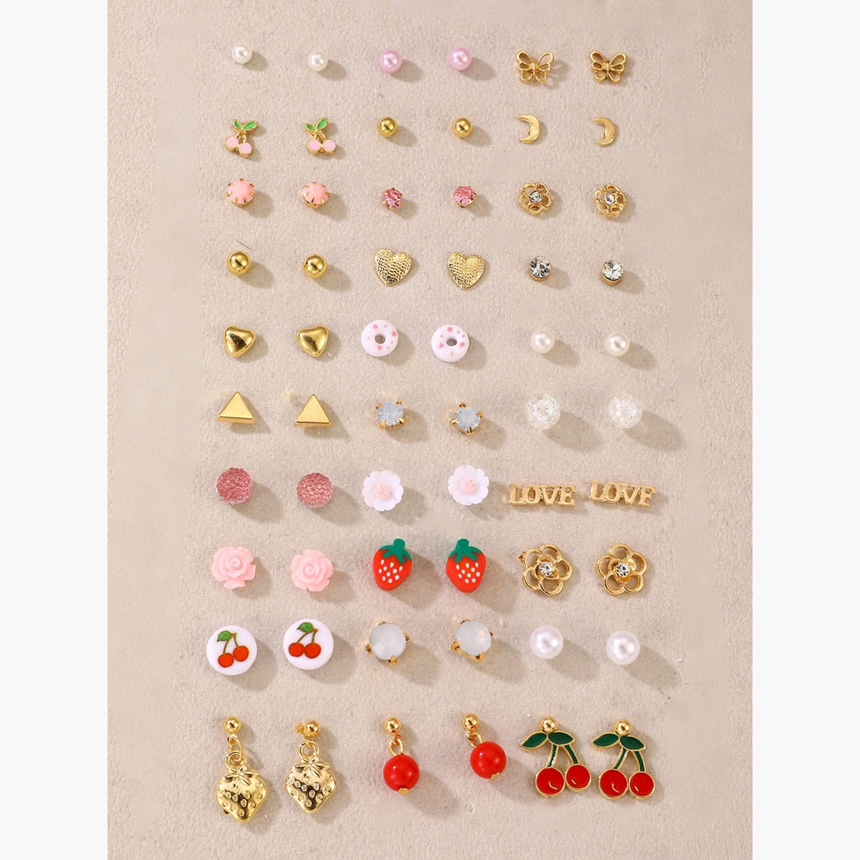 مجموعة من 30 زوج أقراط صغيرة متنوعة-women-watchesandjewellery-jewellery-earrings-image-1