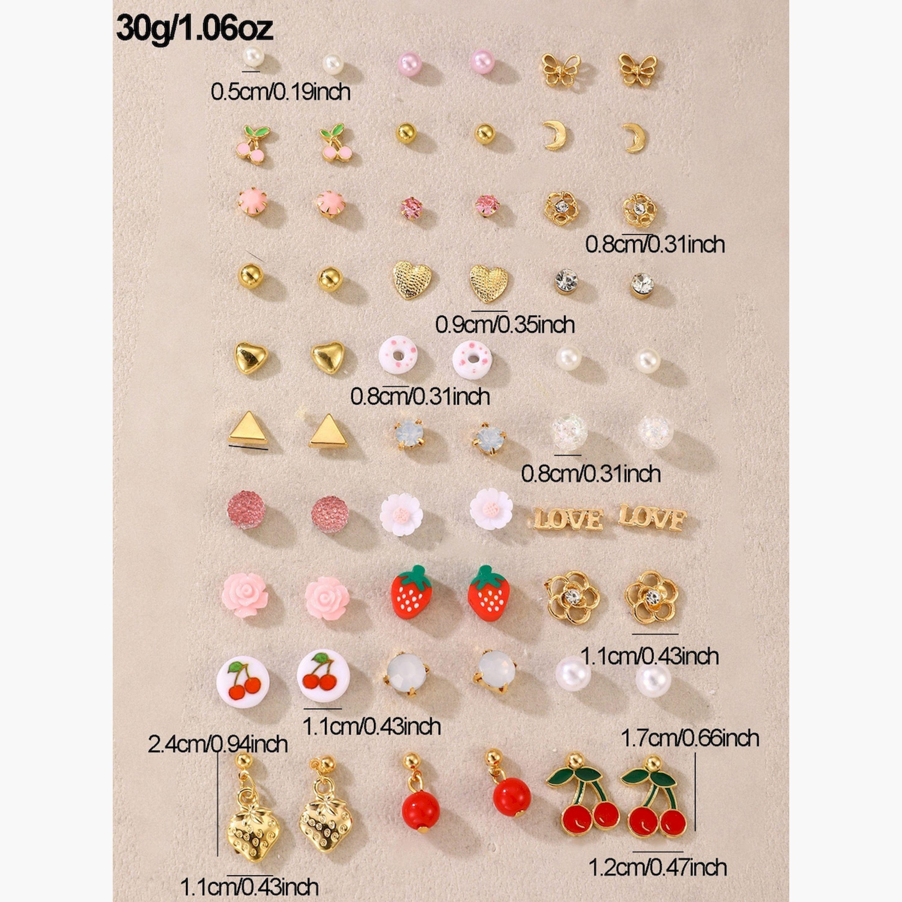مجموعة من 30 زوج أقراط صغيرة متنوعة-women-watchesandjewellery-jewellery-earrings-image-4