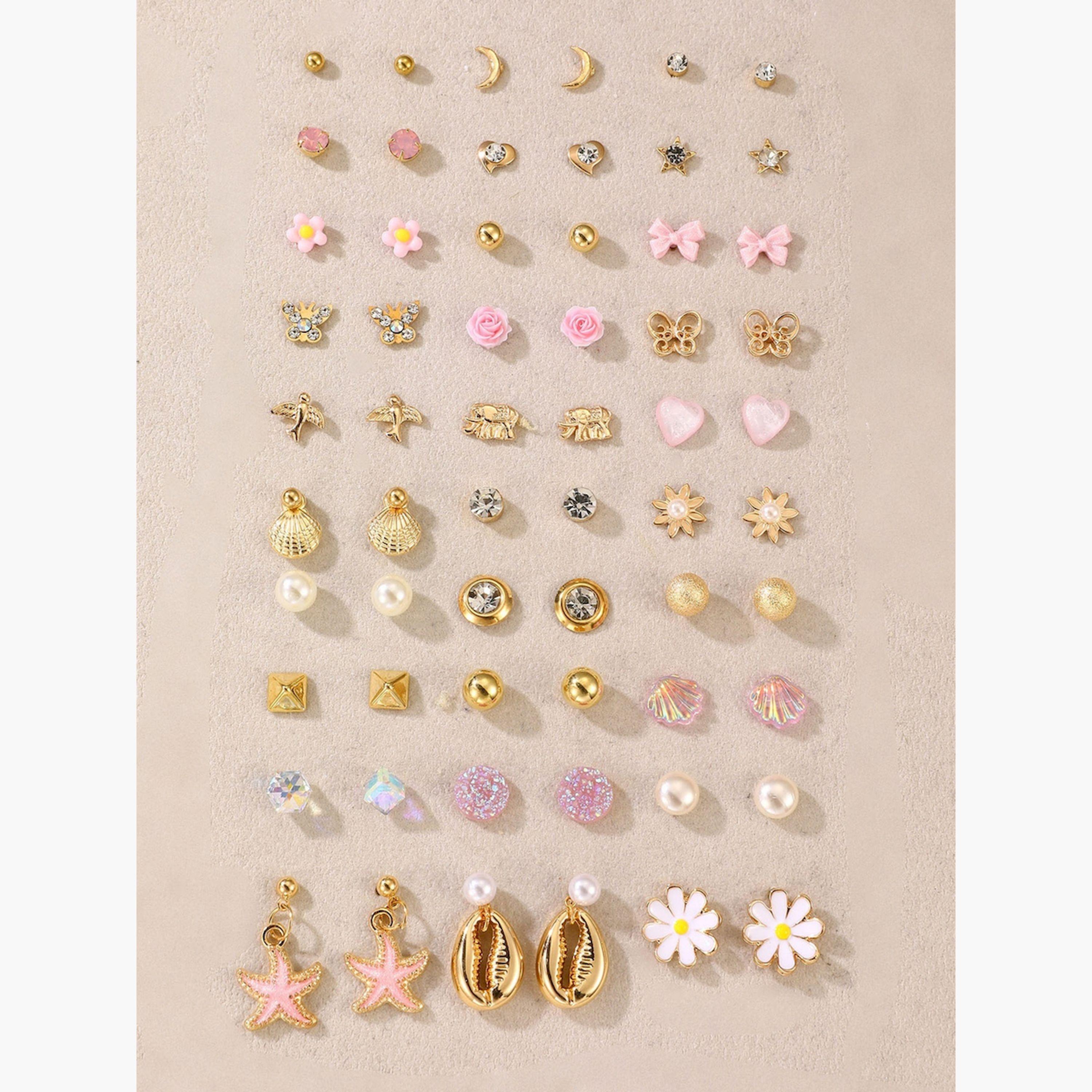 مجموعة من 30 زوج أقراط صغيرة متنوعة-women-watchesandjewellery-jewellery-earrings-image-1