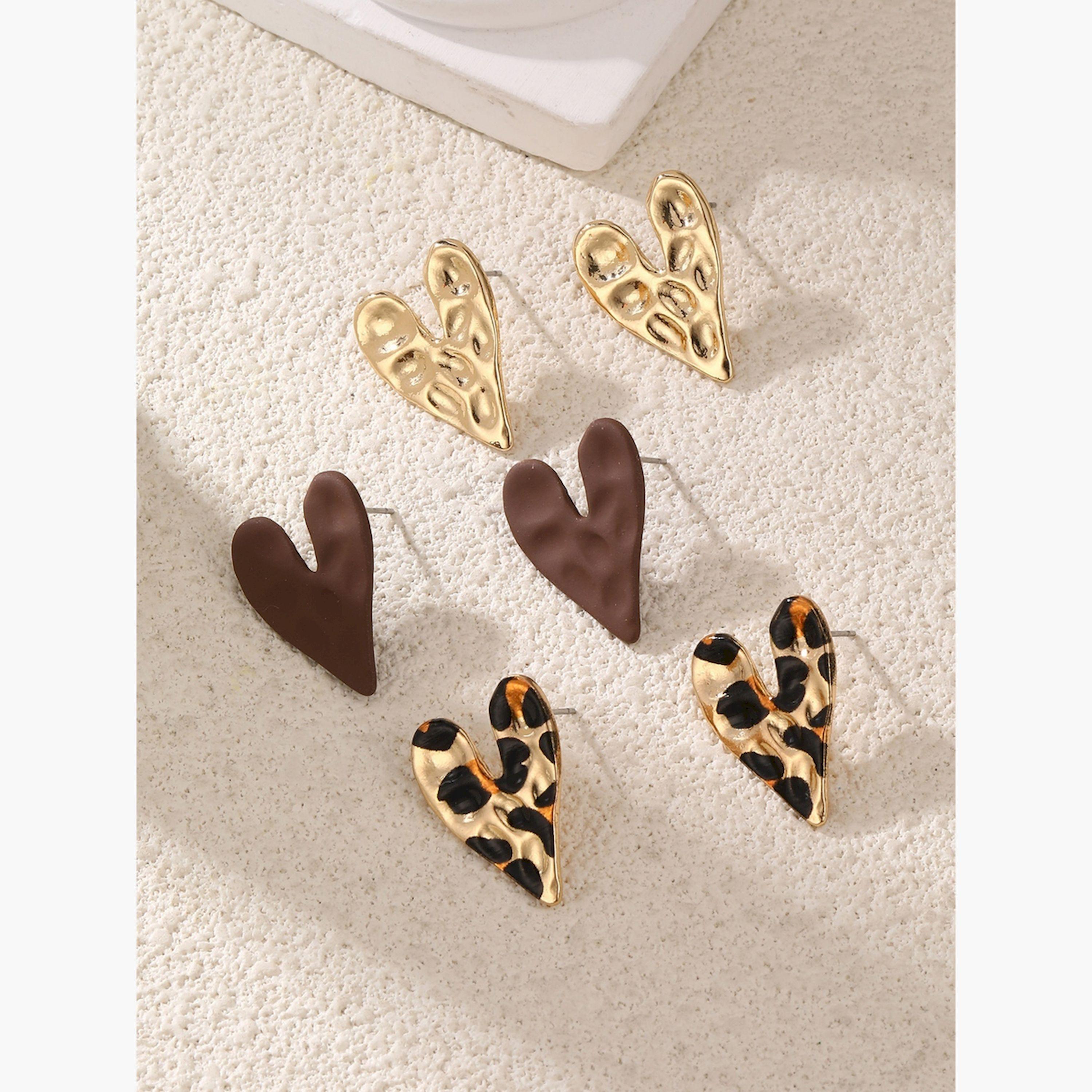Take Two Set of 3 - Heart-Shaped Earrings-women-watchesandjewellery-jewellery-earrings-image-3
