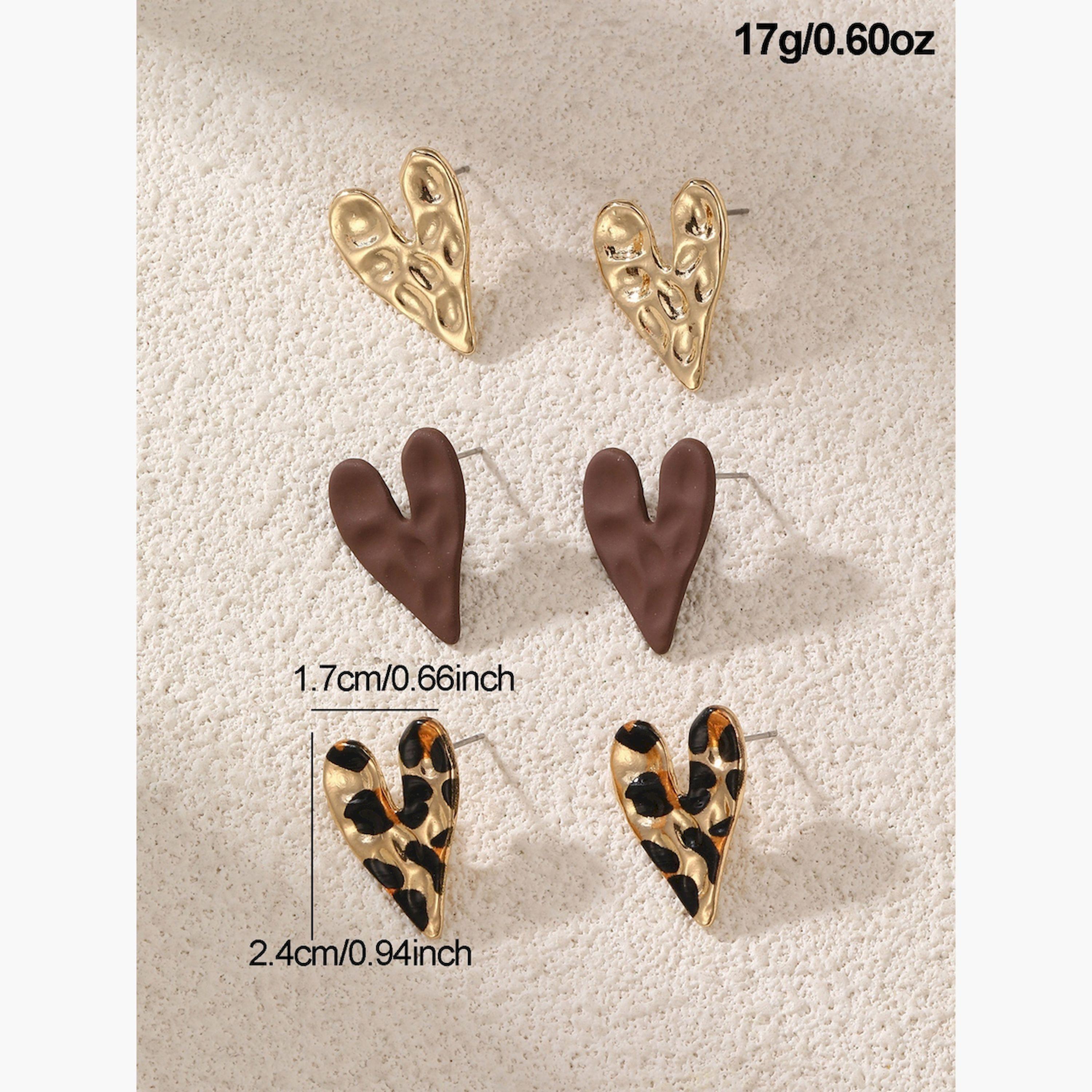 مجموعة من 3 أزواج أقراط بتصميم قلب-women-watchesandjewellery-jewellery-earrings-image-4