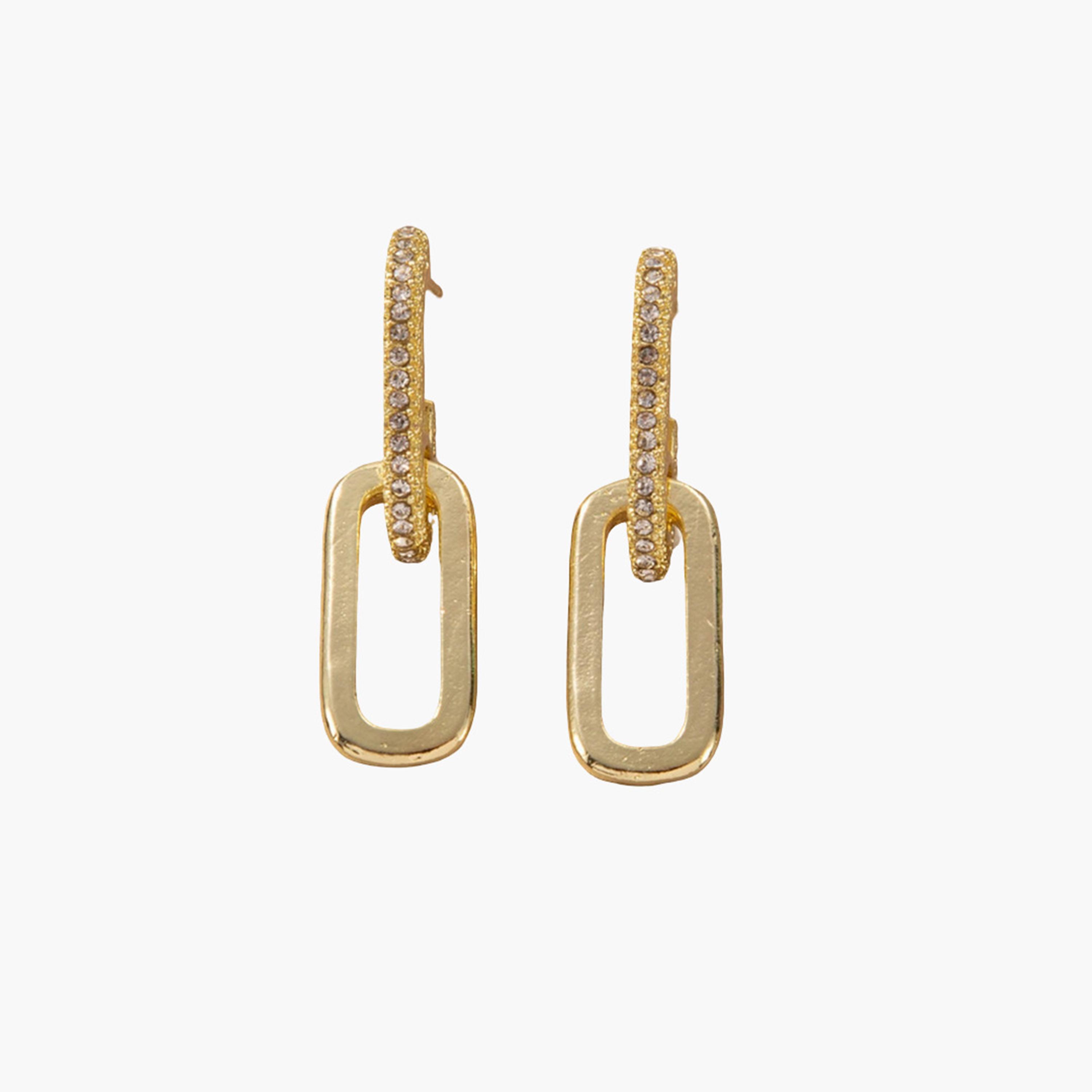 Take Two Double Buckle Link Earrings-women-watchesandjewellery-jewellery-earrings-image-1
