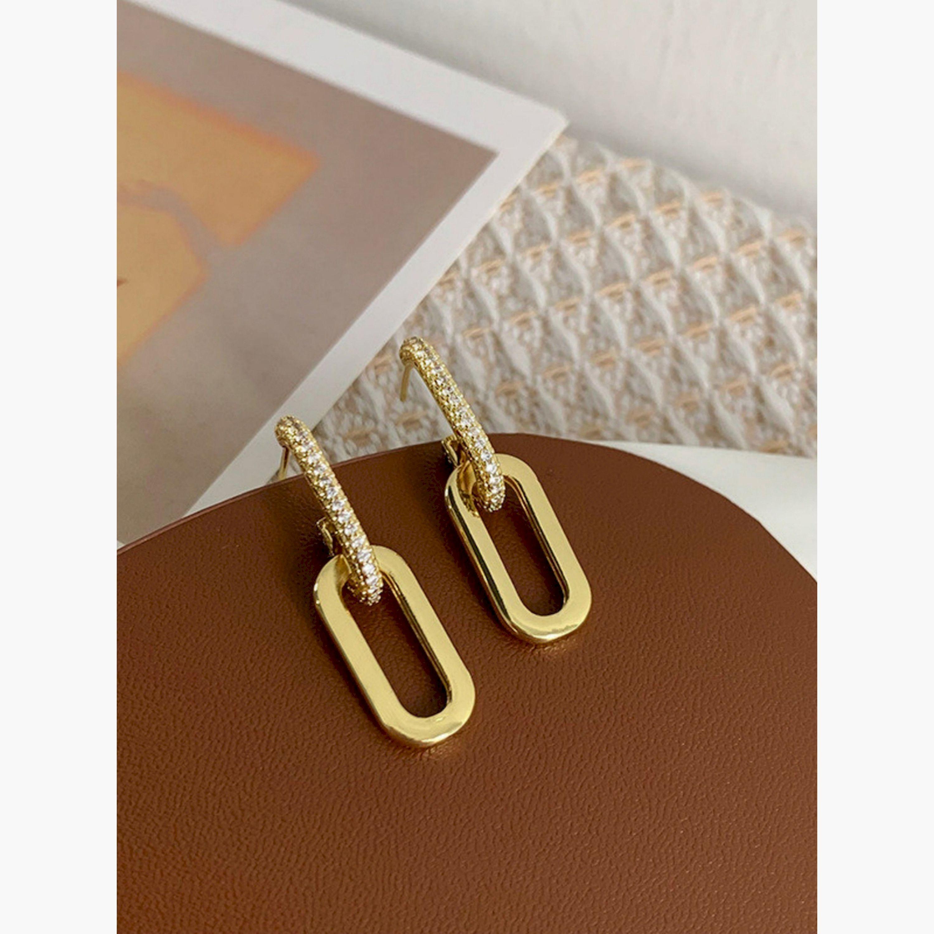 Take Two Double Buckle Link Earrings-women-watchesandjewellery-jewellery-earrings-image-5
