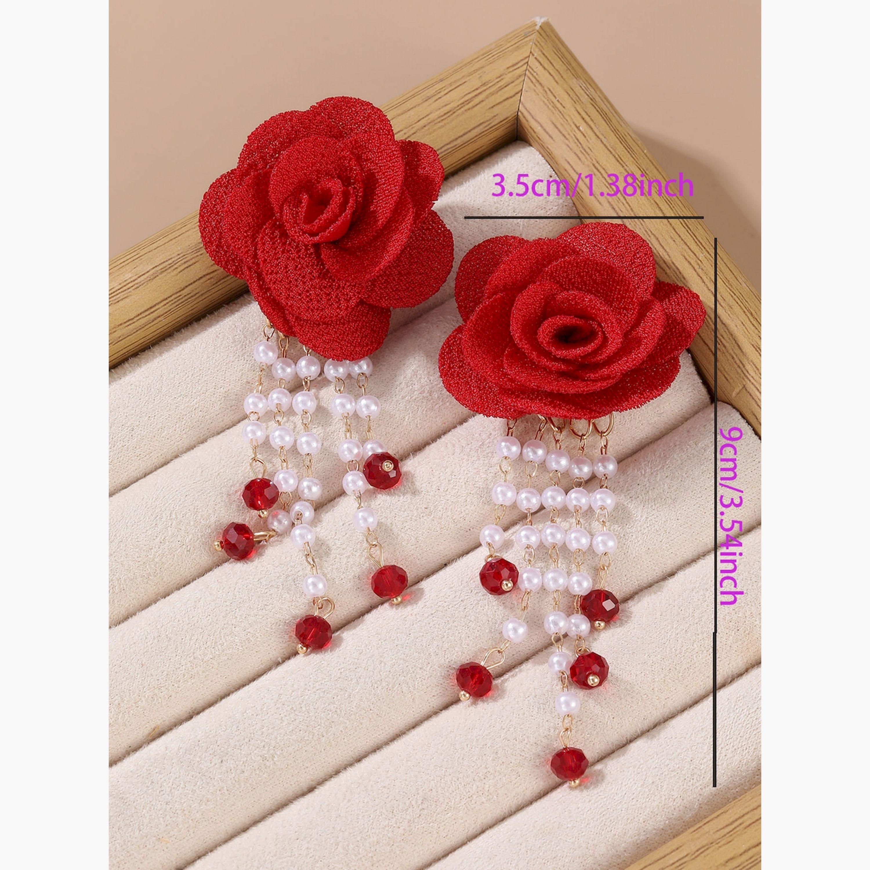 Take Two Flower Faux Pearl Rhinestone Earrings-women-watchesandjewellery-jewellery-earrings-image-4