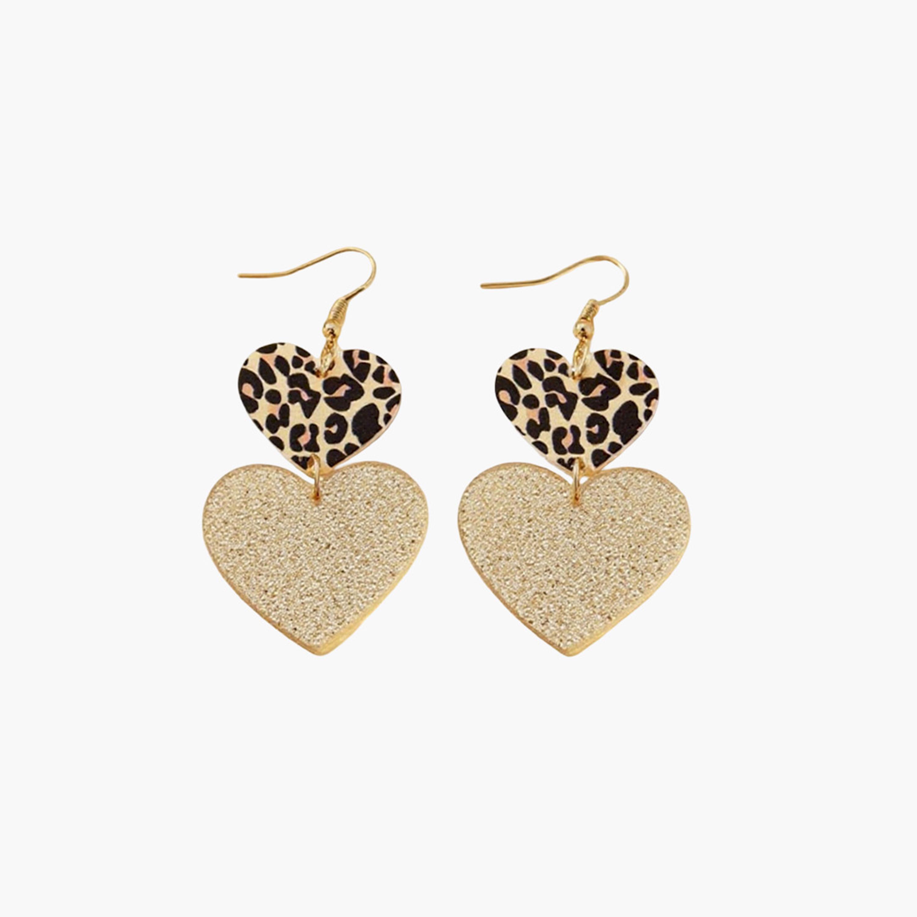 Take Two Double Heart-Shaped Drop Earrings-women-watchesandjewellery-jewellery-earrings-image-1