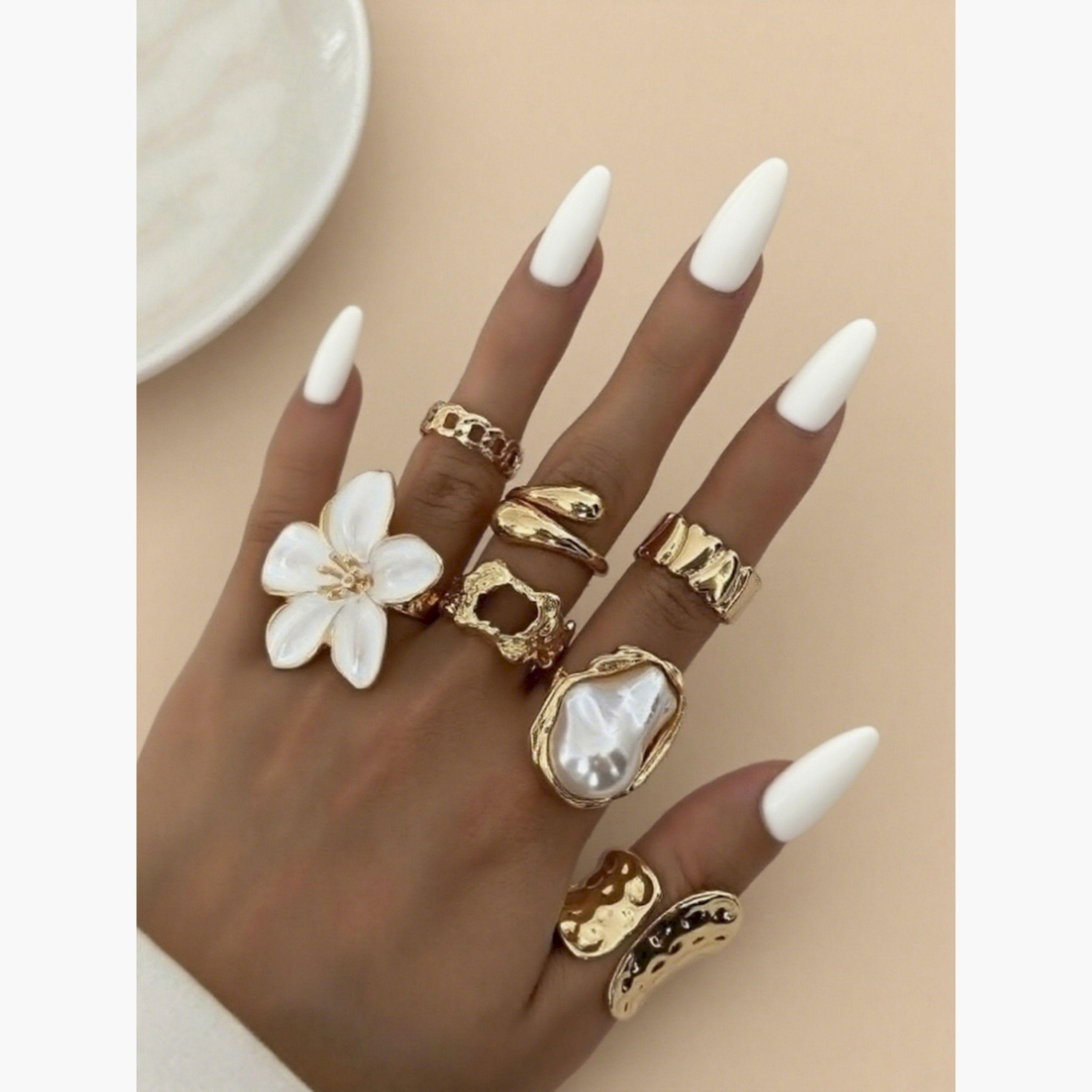 Take Two Set of 7 - 3D Flower Statement Rings-women-watchesandjewellery-jewellery-rings-image-2