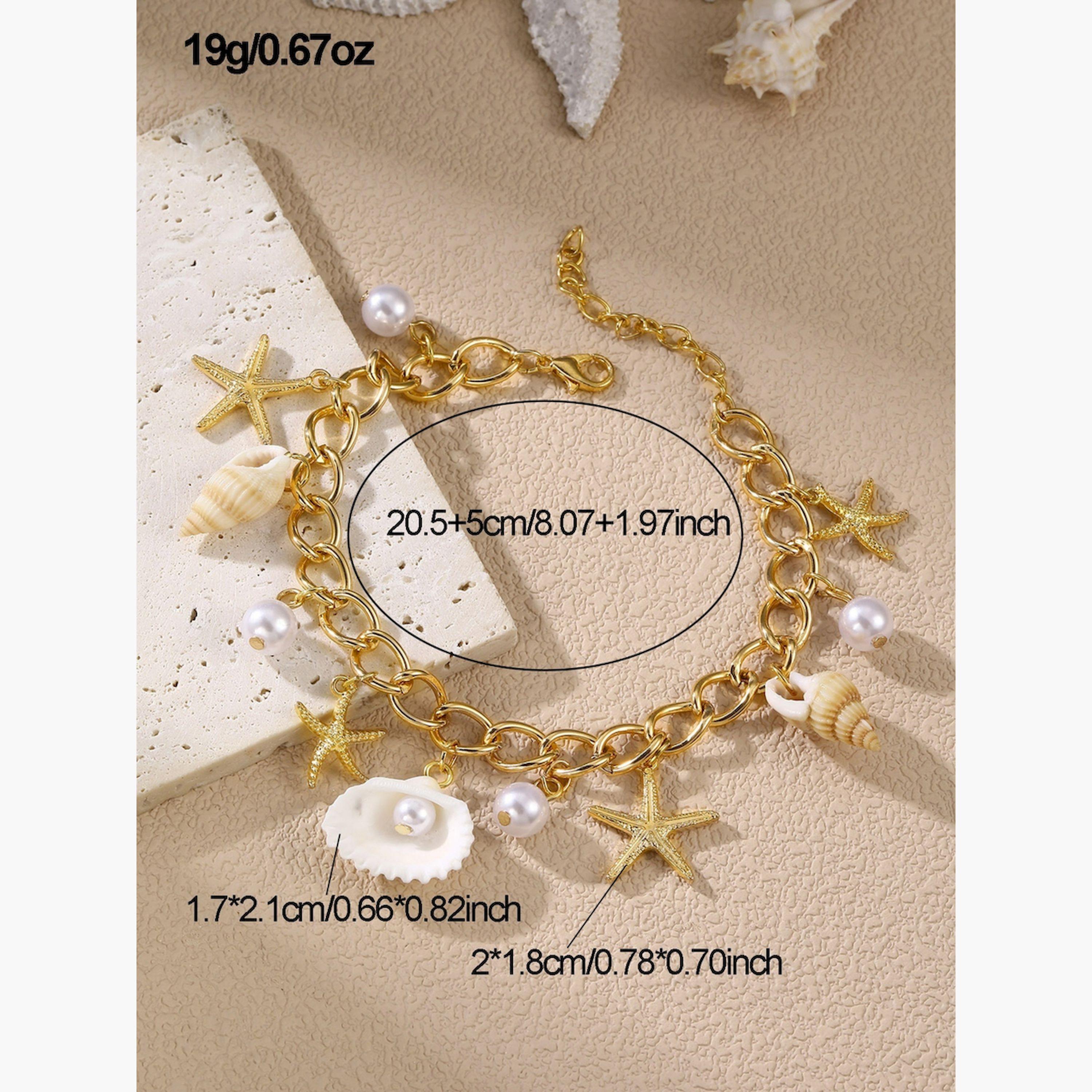 Take Two Charm Anklet with Seashell and Pearl Accents-women-watchesandjewellery-jewellery-banglesandbracelets-image-4