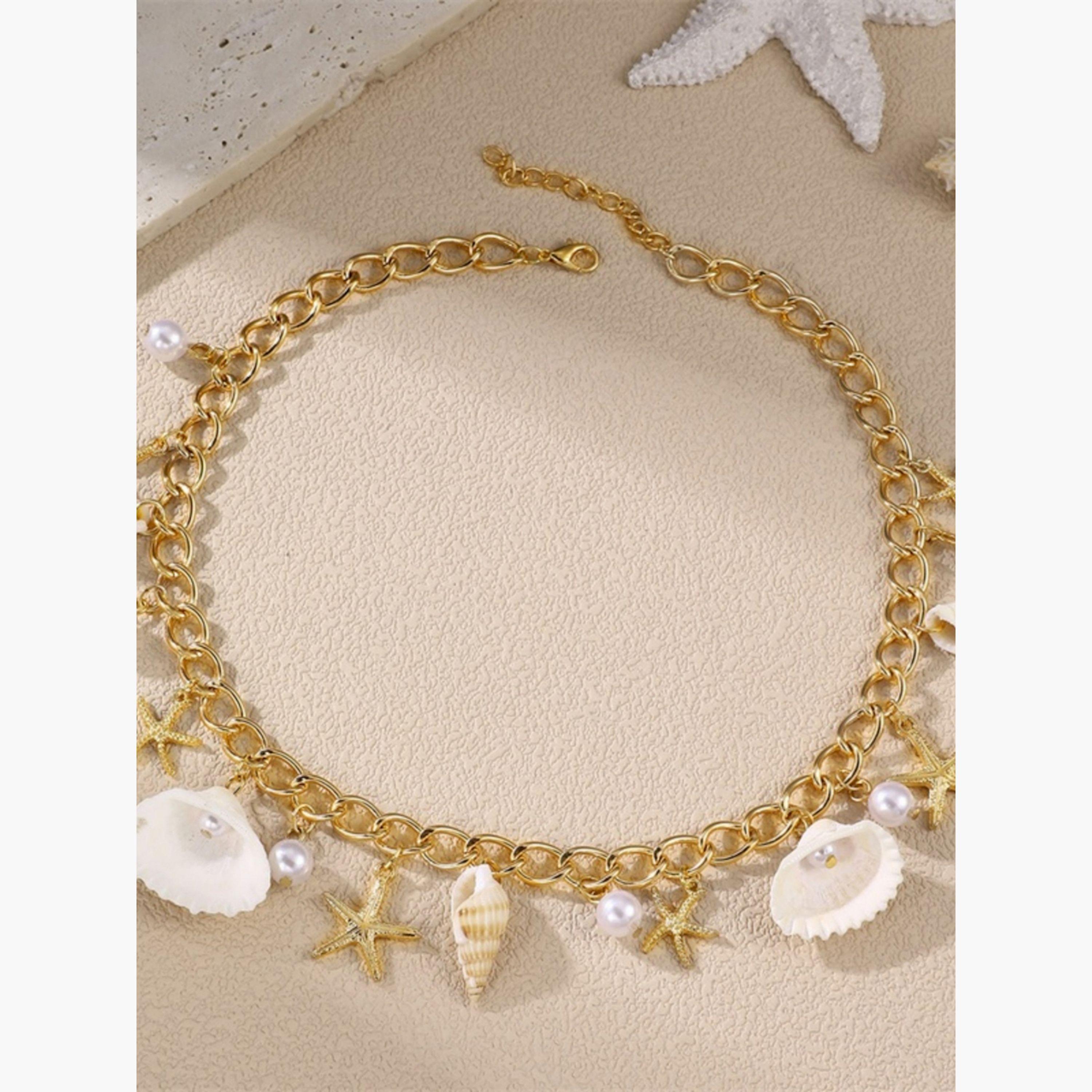 Take Two Gold Tone Seashell Charm Necklace-women-watchesandjewellery-jewellery-necklacesandpendants-image-2
