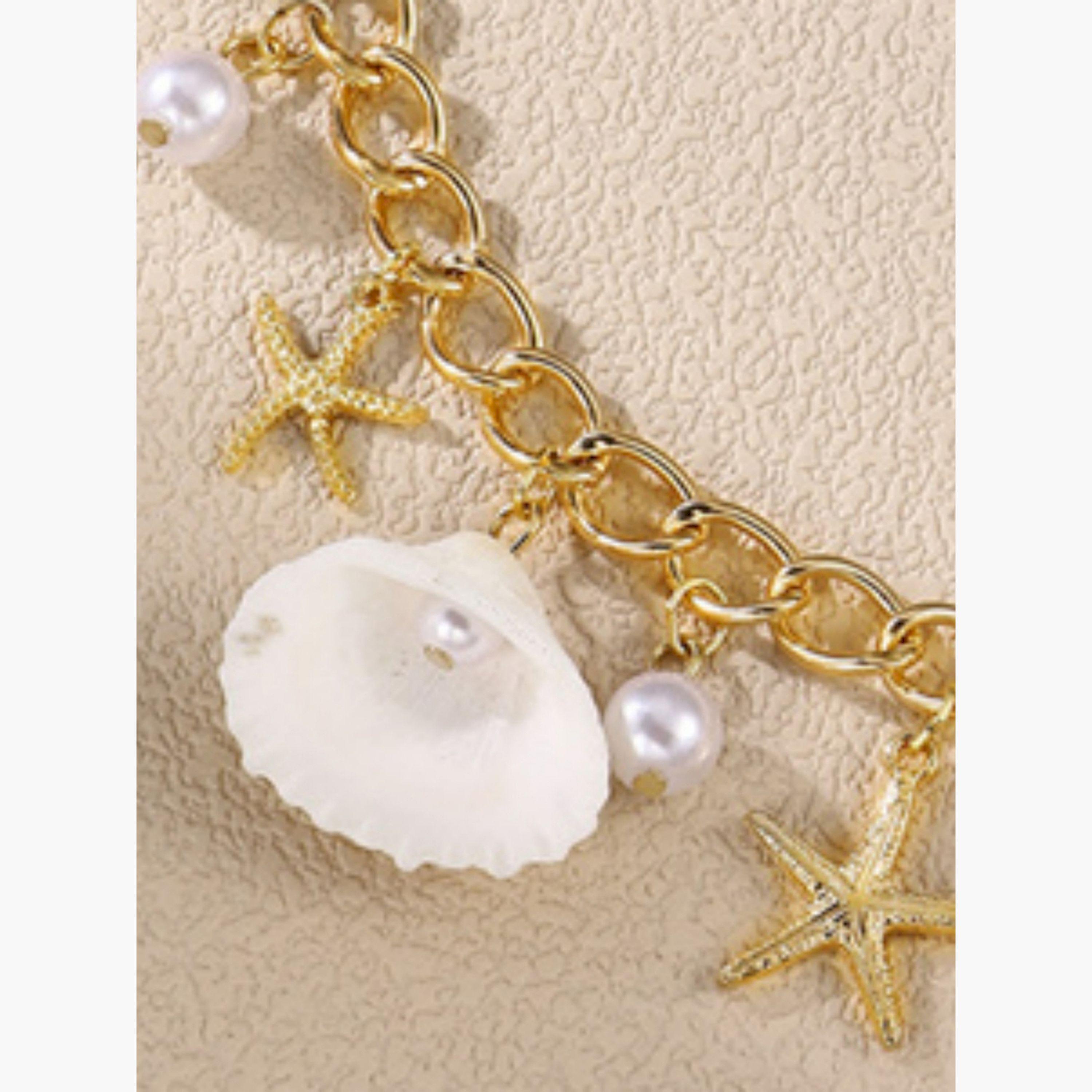 Take Two Gold Tone Seashell Charm Necklace-women-watchesandjewellery-jewellery-necklacesandpendants-image-3
