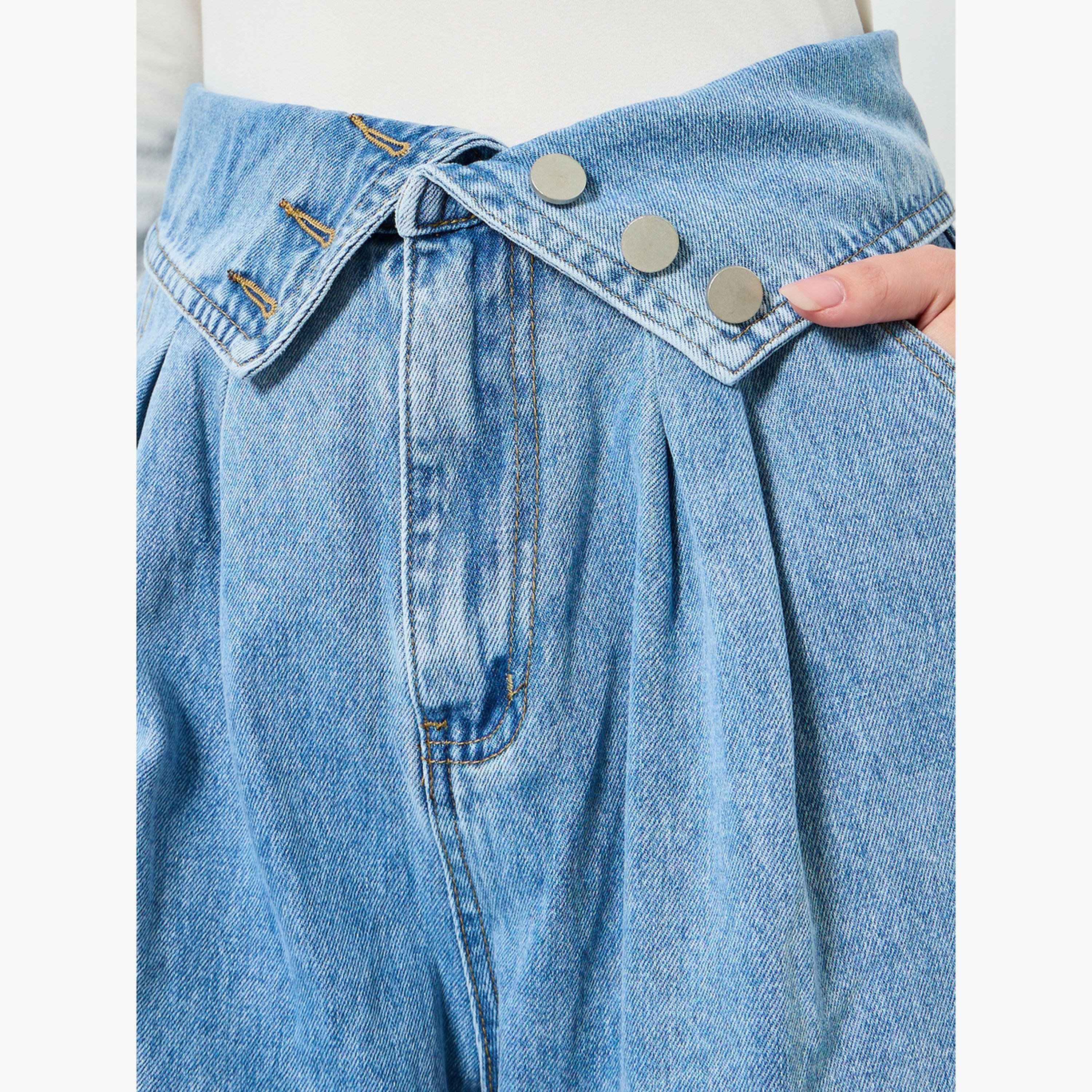 ستايلي - بنطلون جينز نسائي متوسط ​​الارتفاع واسع الساقين-women-clothing-bottoms-jeans-image-4