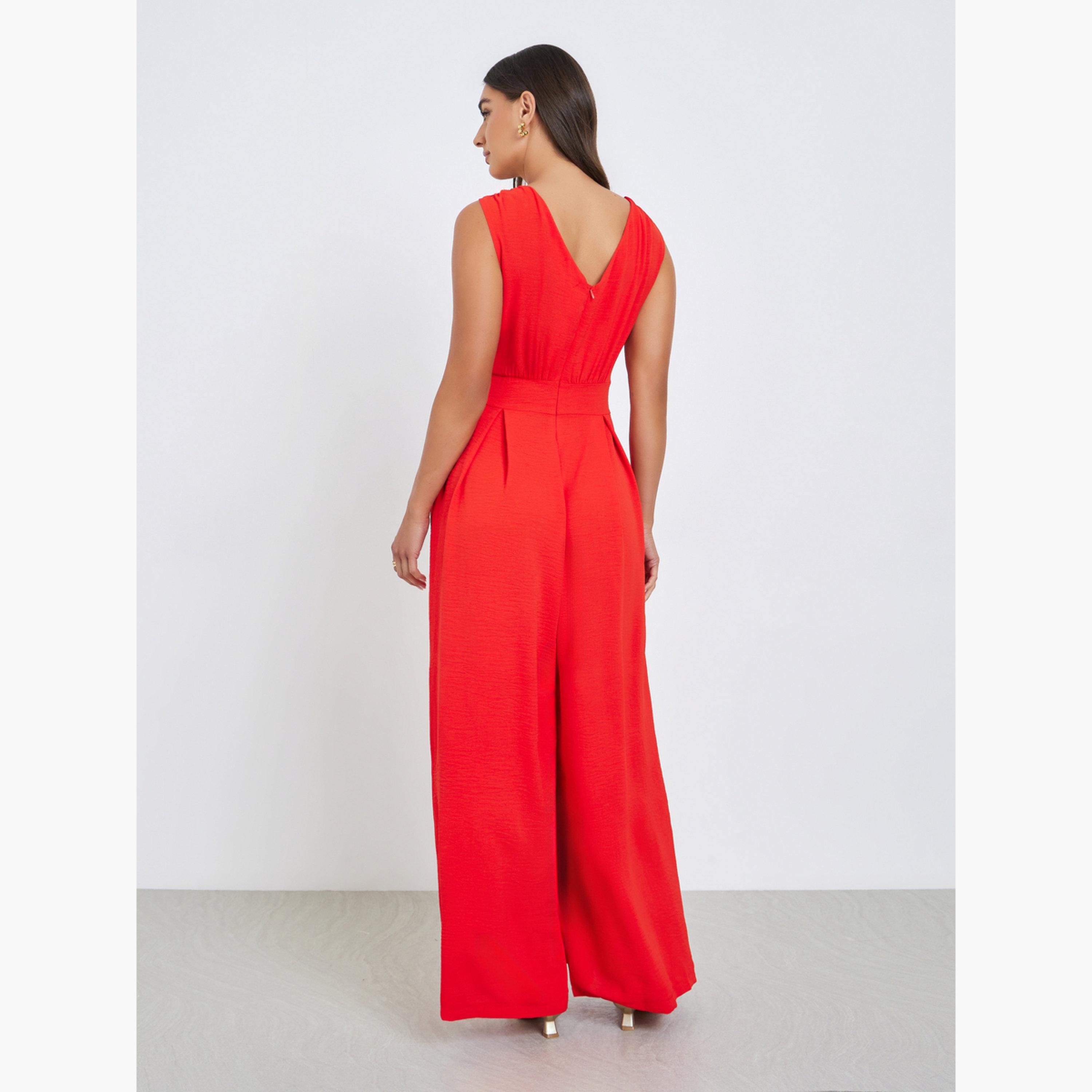 Styli Women Red Wide Leg Jumpsuit-women-clothing-jumpsuits-image-3