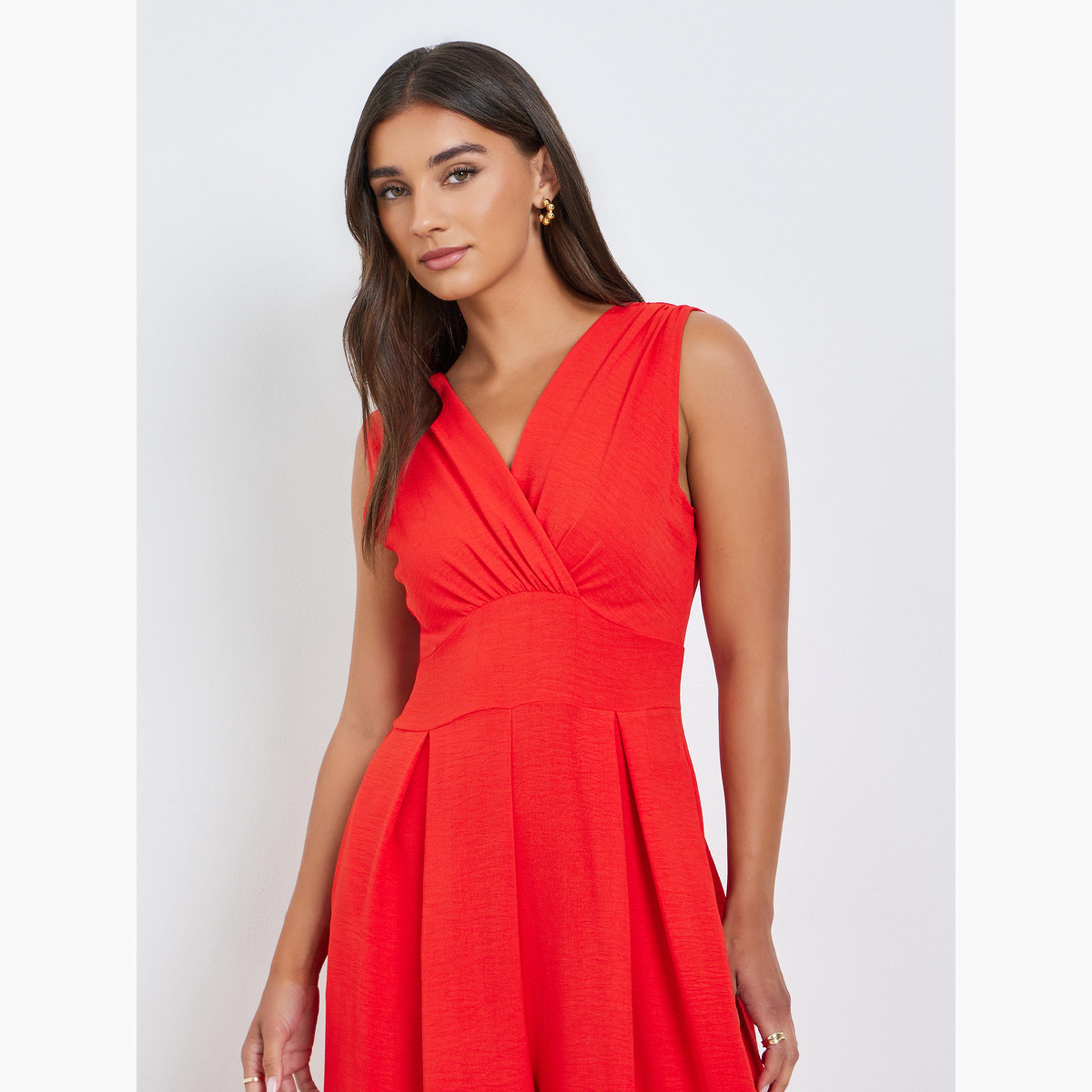Styli Women Red Wide Leg Jumpsuit-women-clothing-jumpsuits-image-4