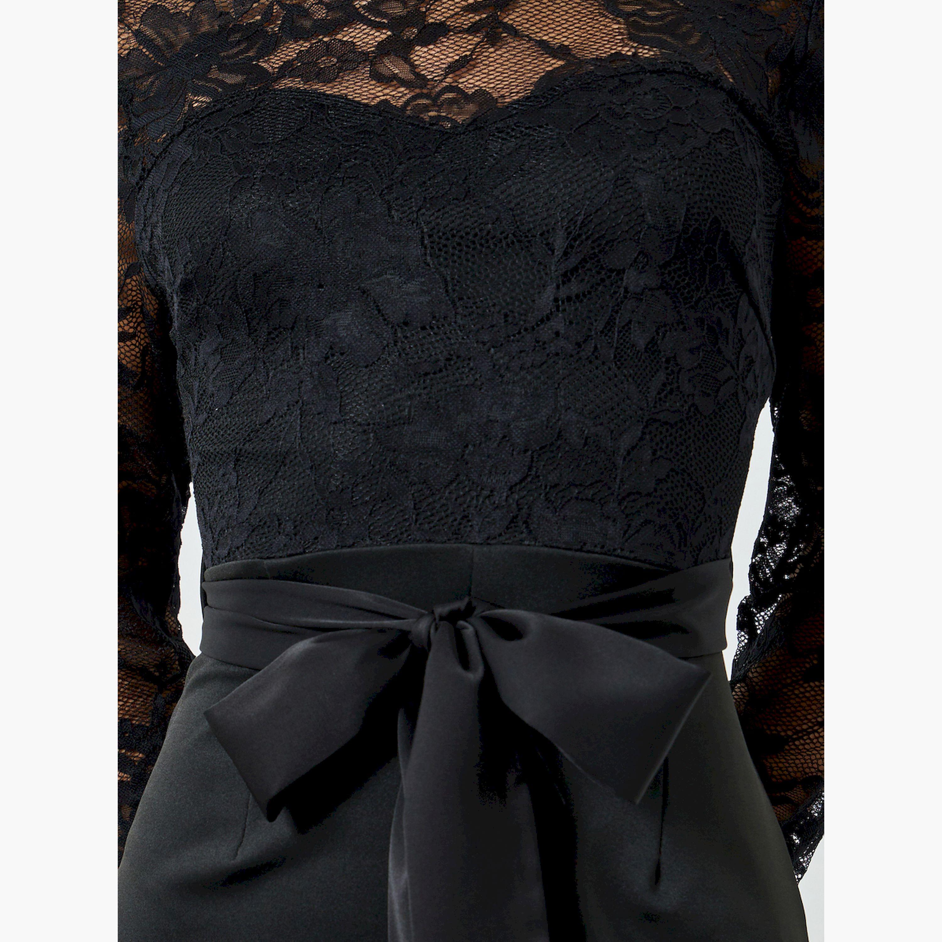 جمبسوت سهرة بأرجل مستقيمة وأكمام دانتيل-women-clothing-jumpsuits-image-5
