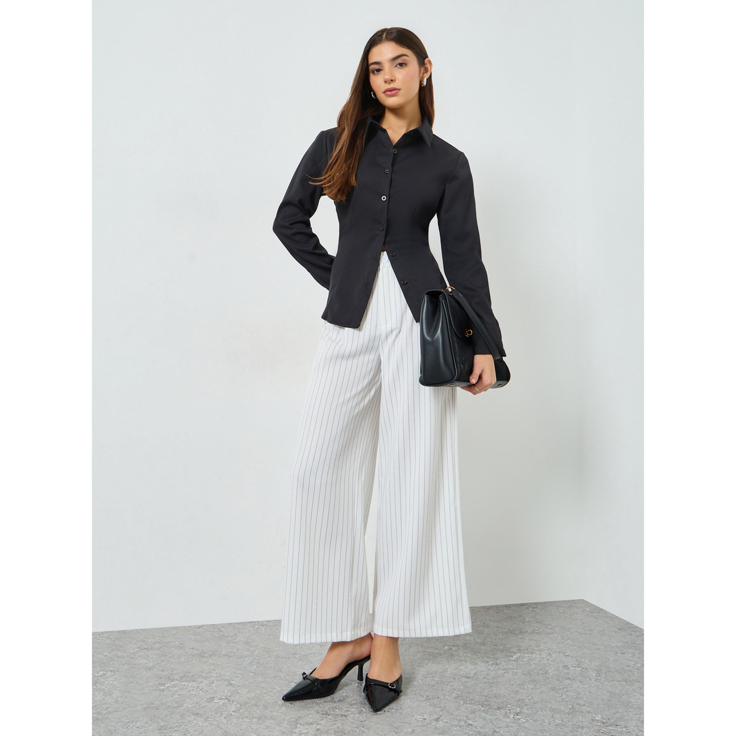 Take Two Black Long Sleeve Back Tie-Up Shirt-women-clothing-shirtsandblouses-shirts-image-2