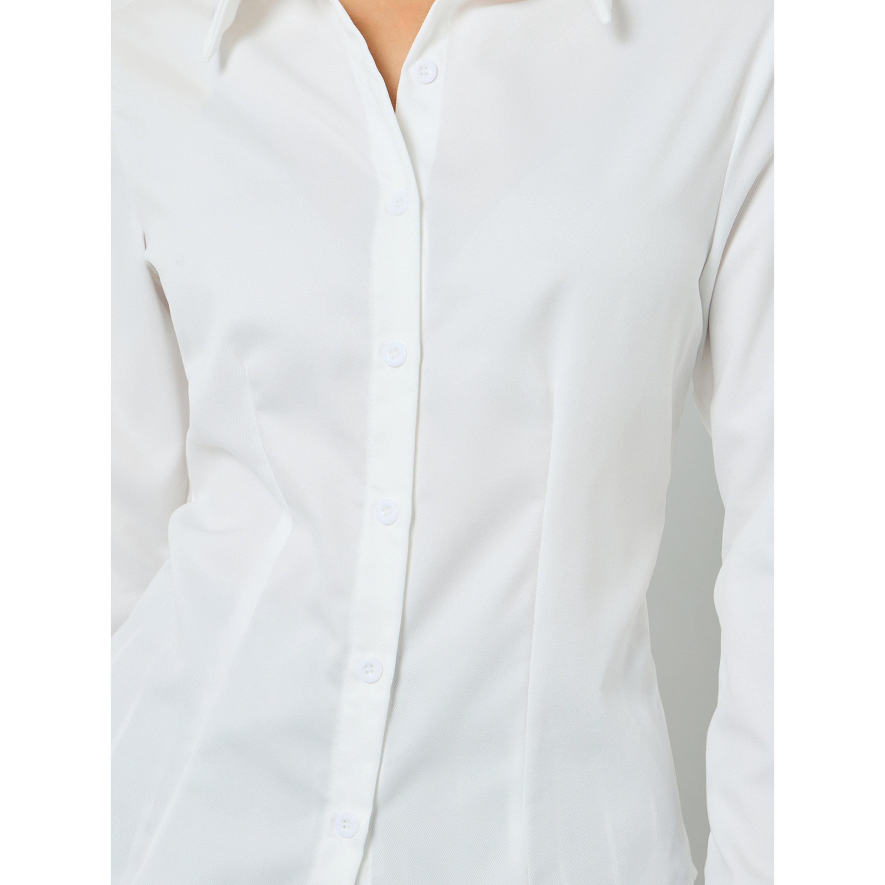 Take Two White Long Sleeve Back Tie-Up Shirt-women-clothing-shirtsandblouses-shirts-image-5