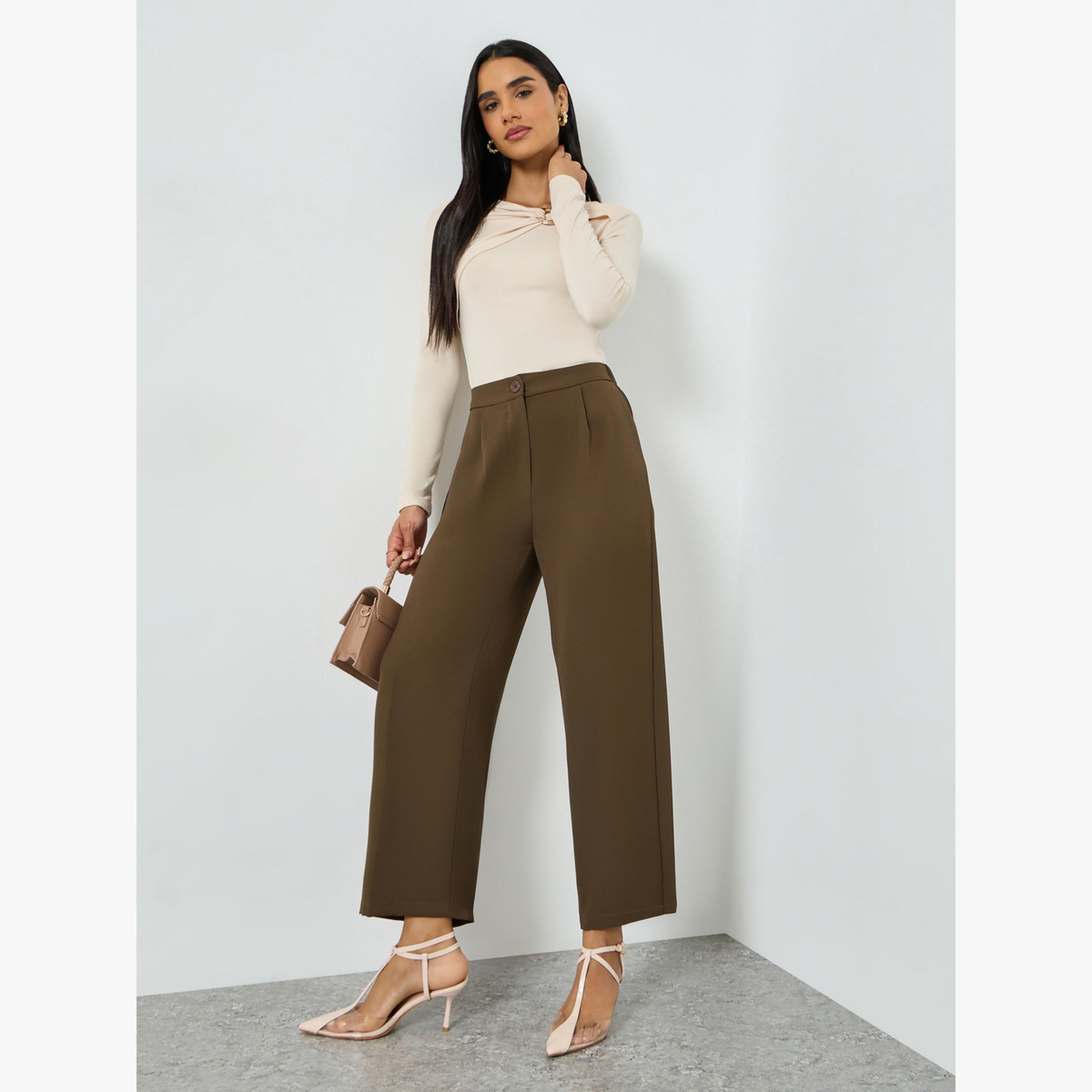 Take Two Brown High-Rise Wide Leg Trousers-women-clothing-bottoms-joggers-image-2